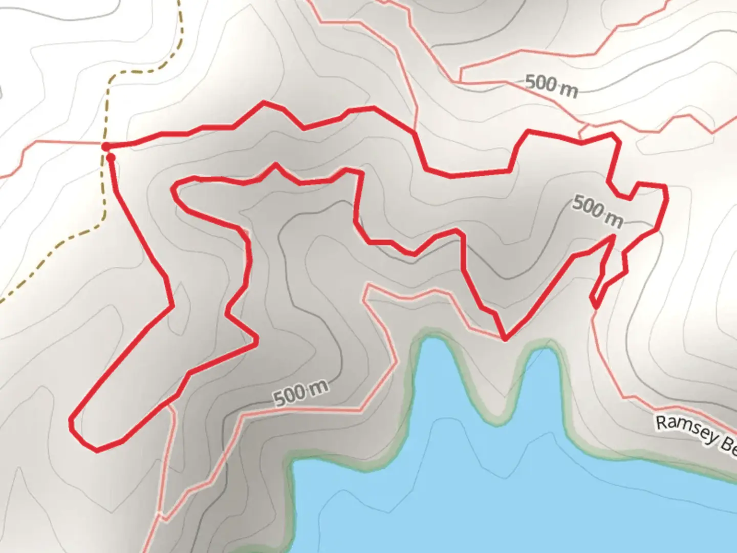 An image depicting the trail Ramsey Bend North Trail and its surrounding area.