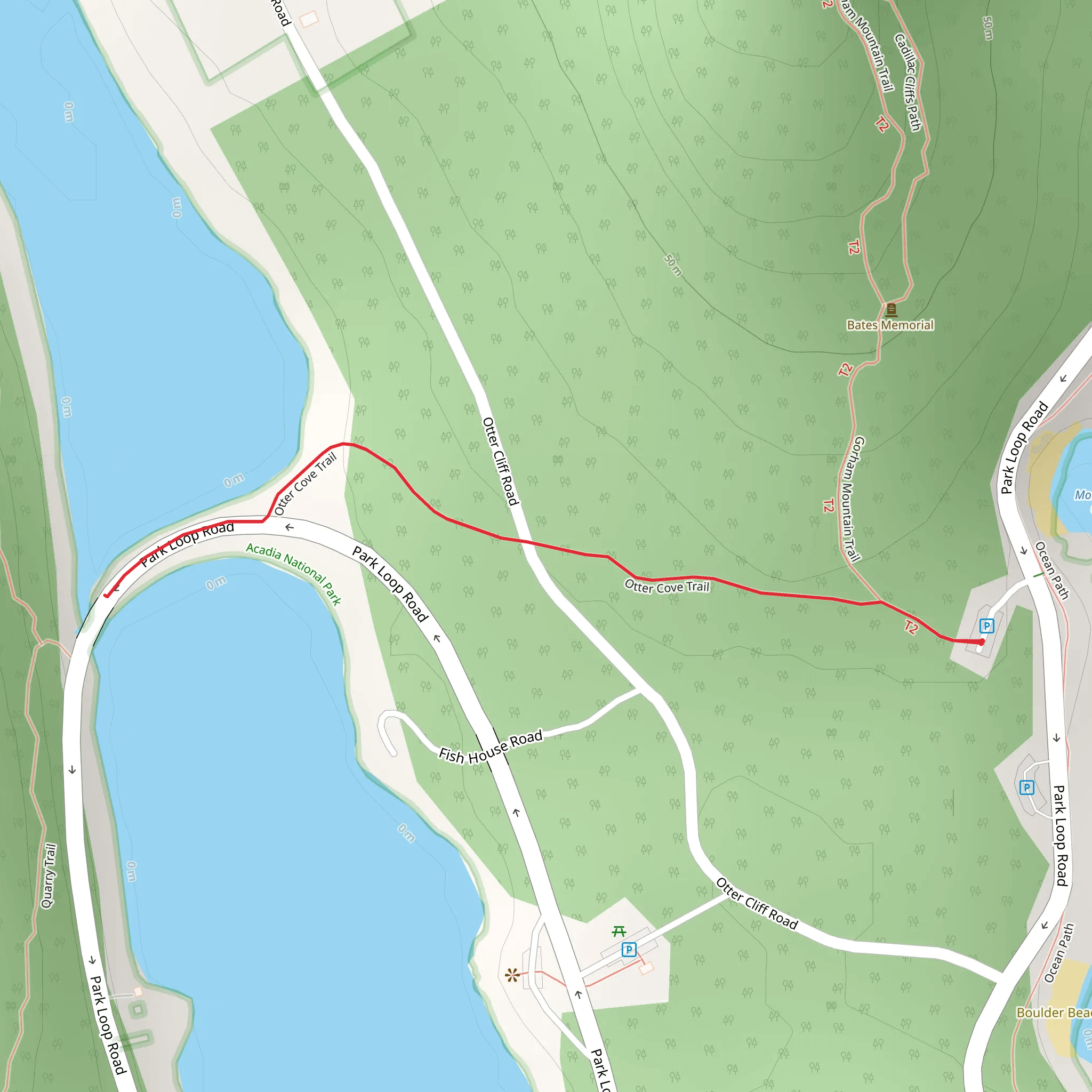 Otter Cove Trail mobile static map