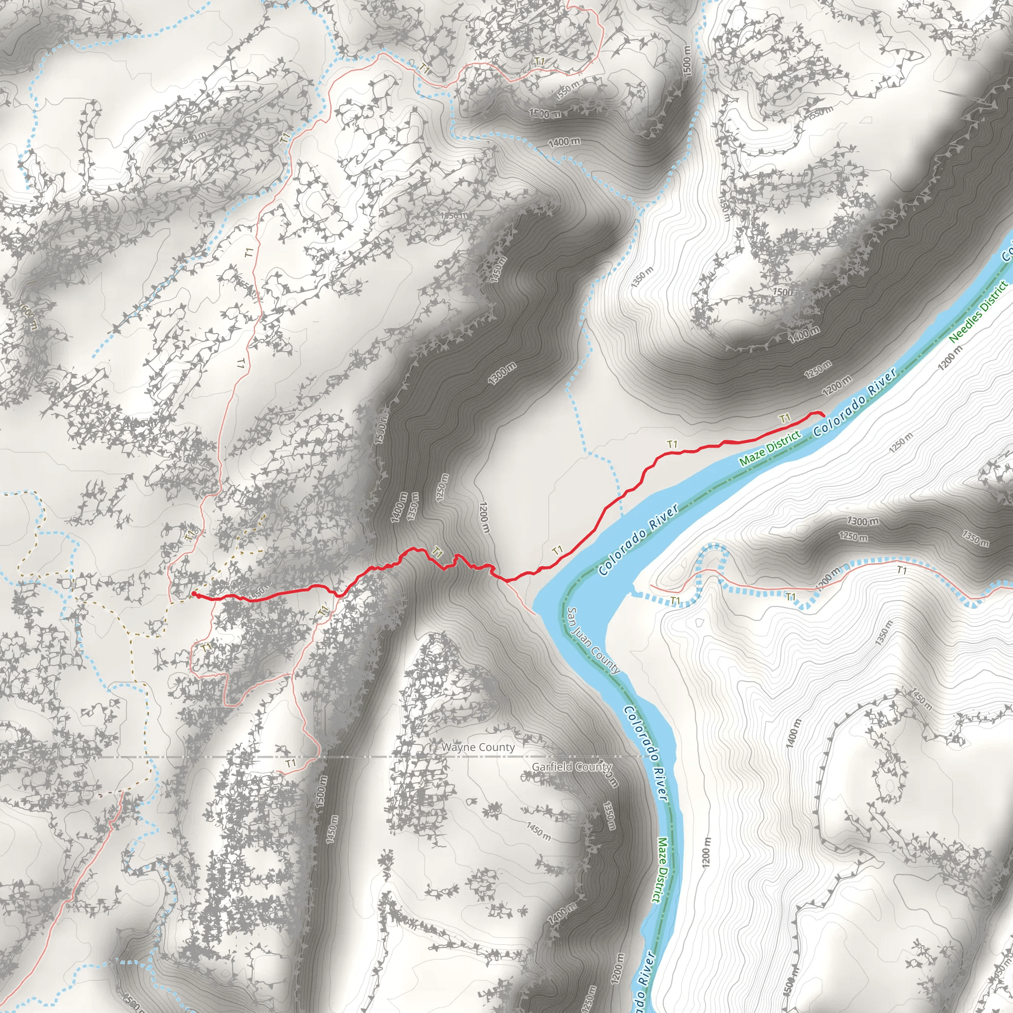 Spanish Bottom Trail mobile static map