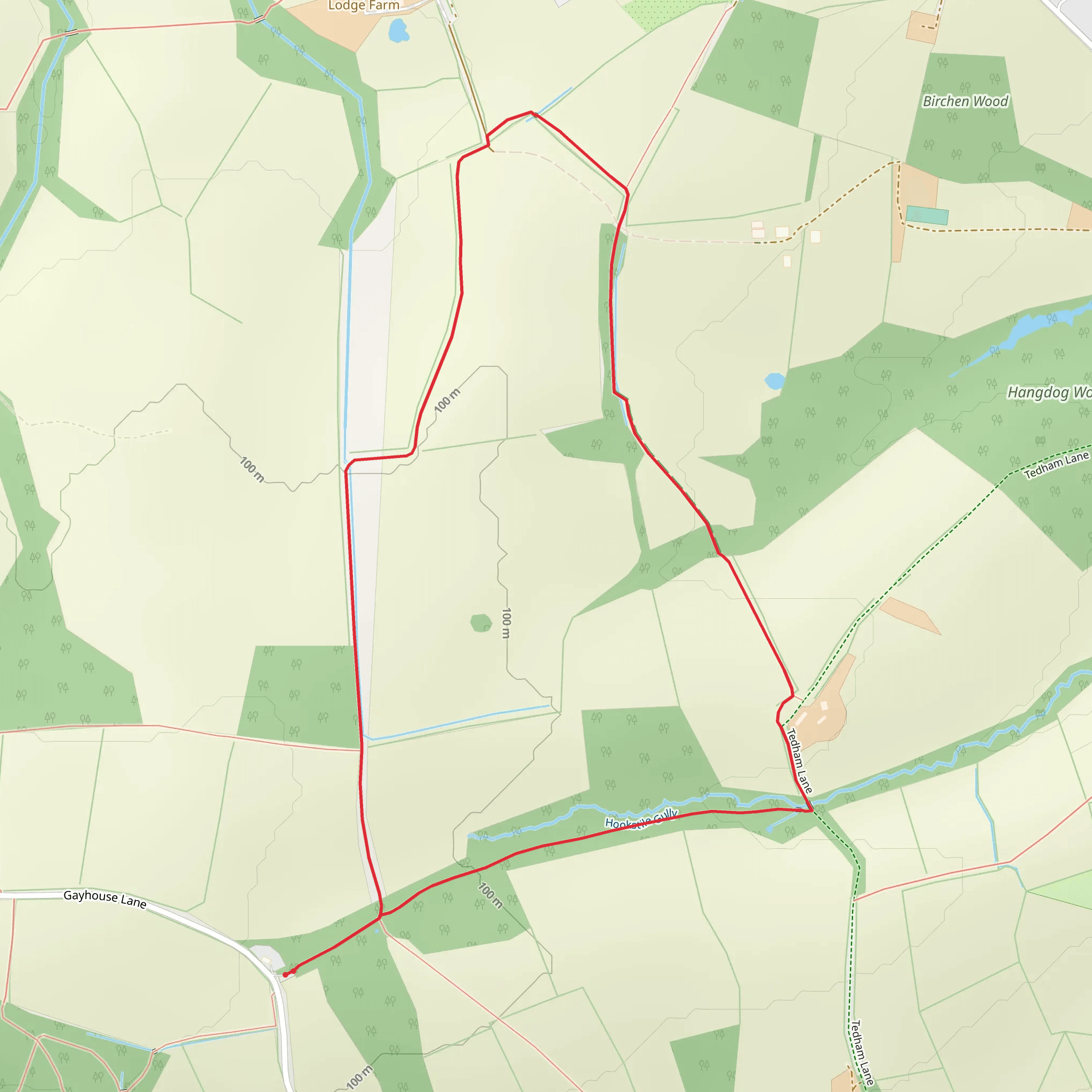 Horncourt Hill Park Loop mobile static map