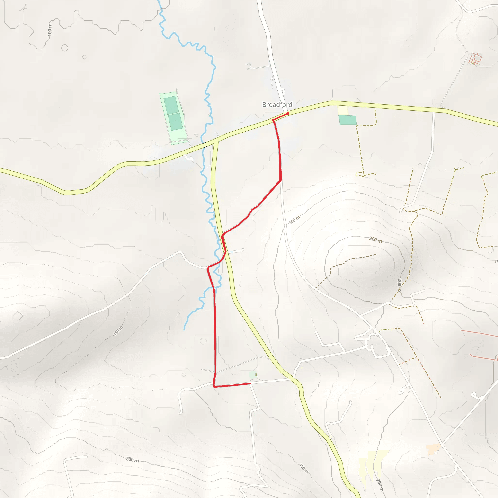 Broadford Ashford Walking Trail - Killagholehane Way mobile static map