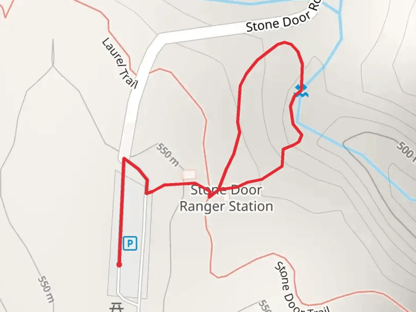 An image depicting the trail Laurel Falls Loop Trail and its surrounding area.