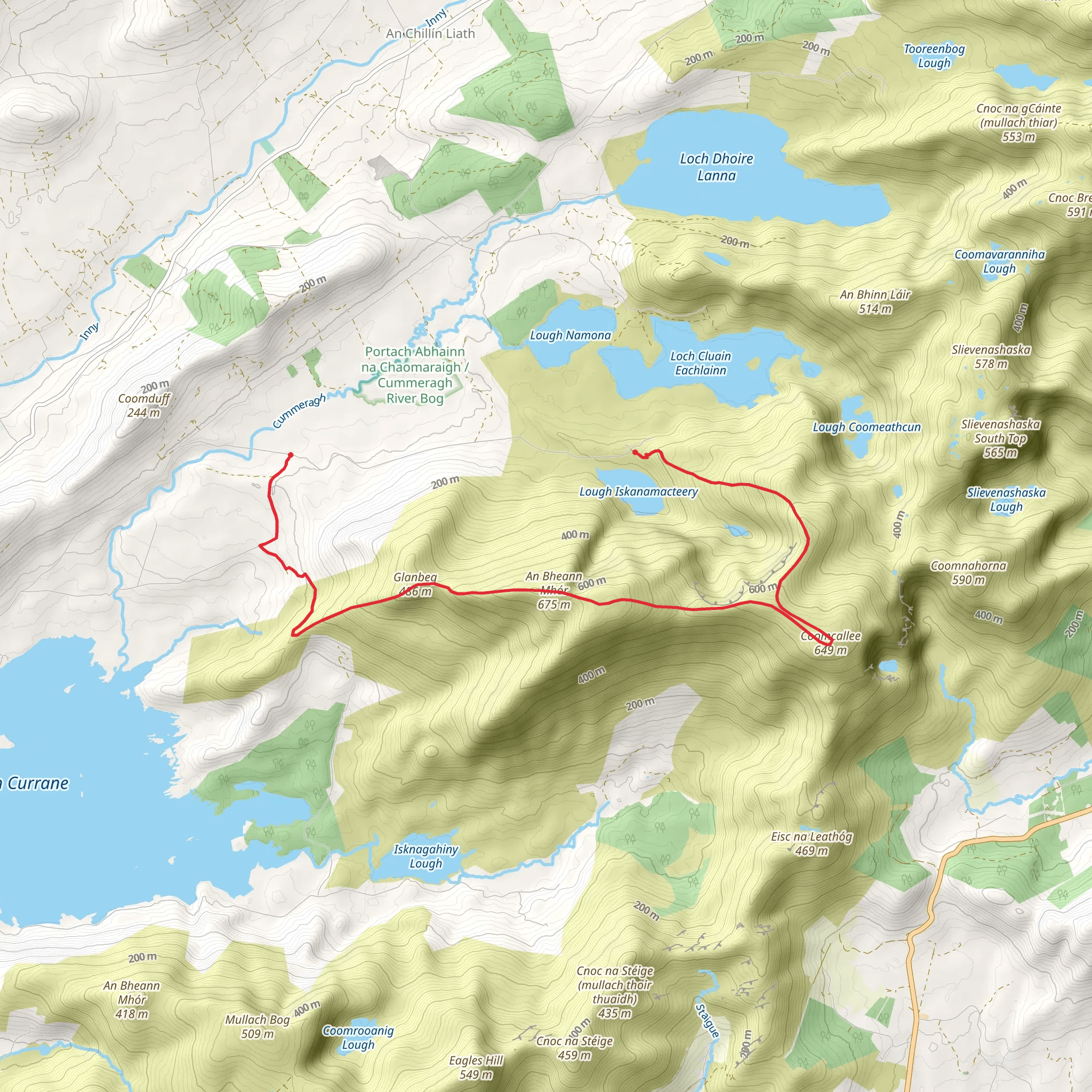 Beann na Stiocairí Mountain Walk mobile static map