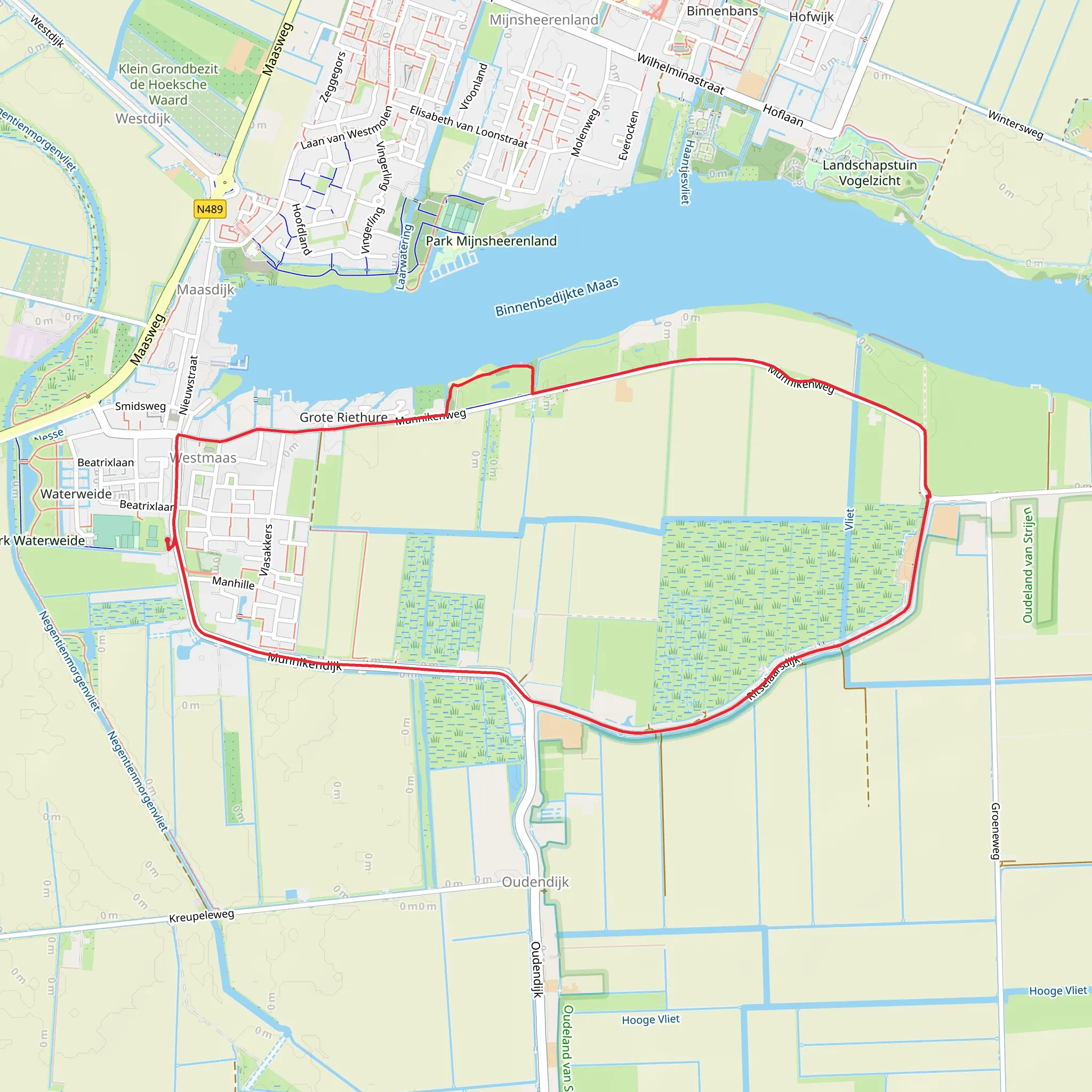 Binnenbedijkte Maas via Ritselaa Route mobile static map