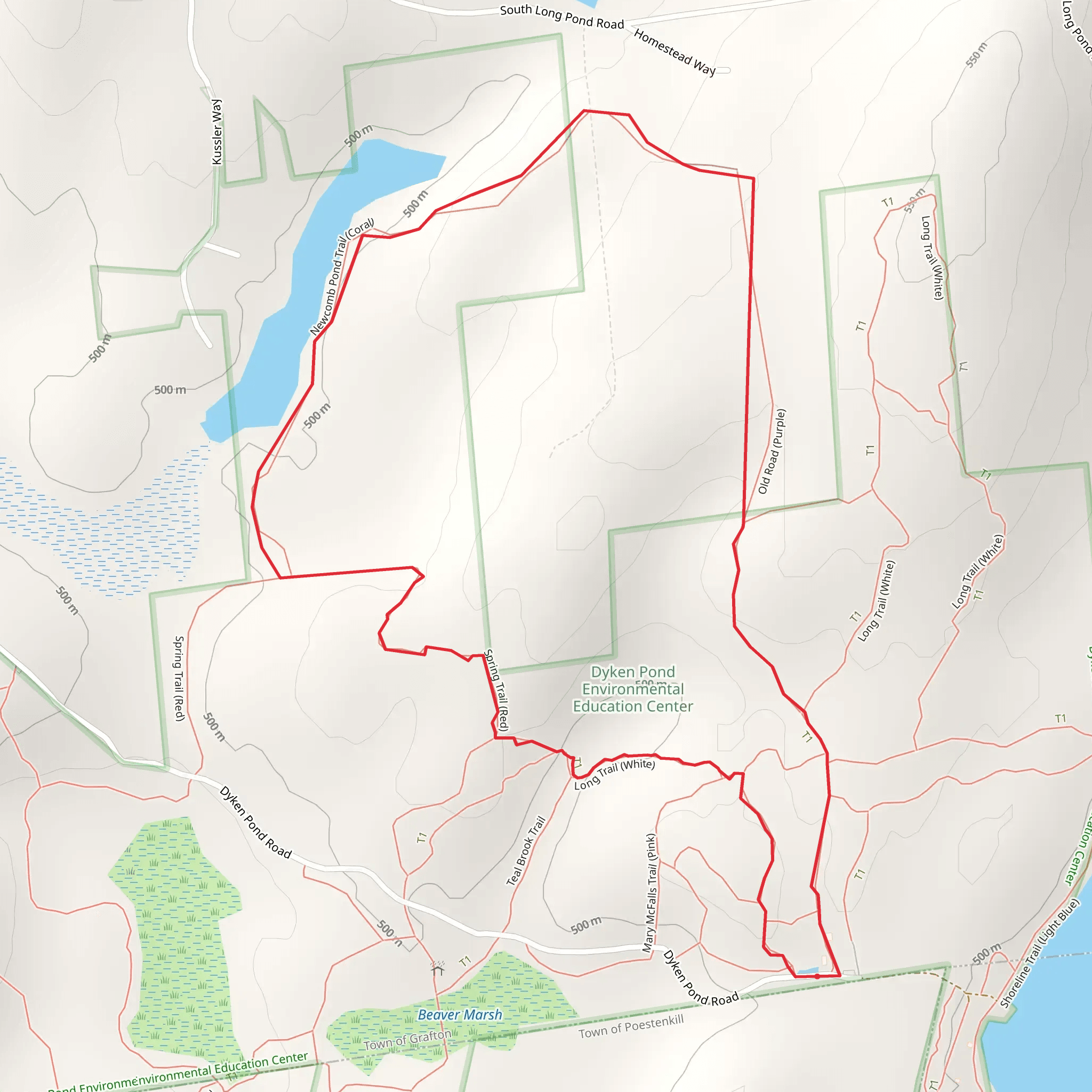 Newcomb Pond Trail and Abbt Farm Trail Loop mobile static map