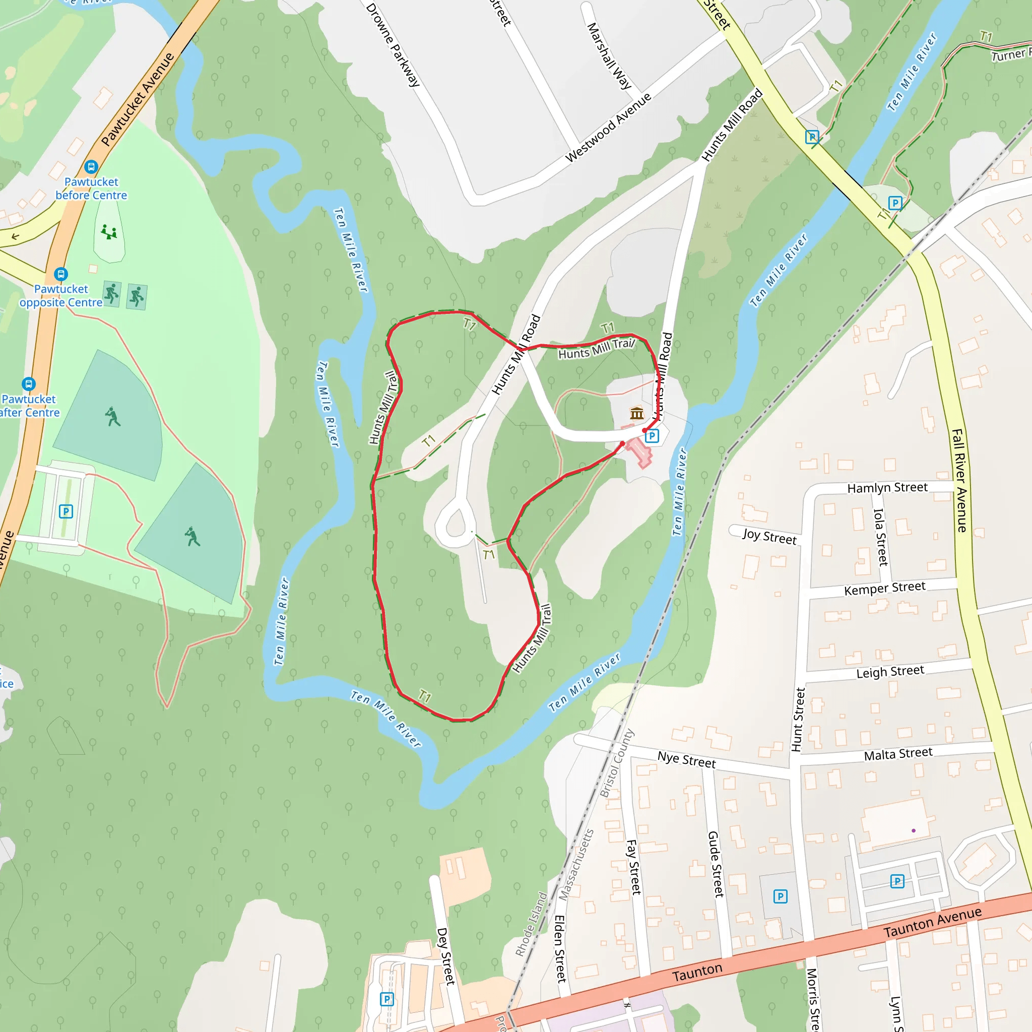 Hunts Mill Loop Trail mobile static map