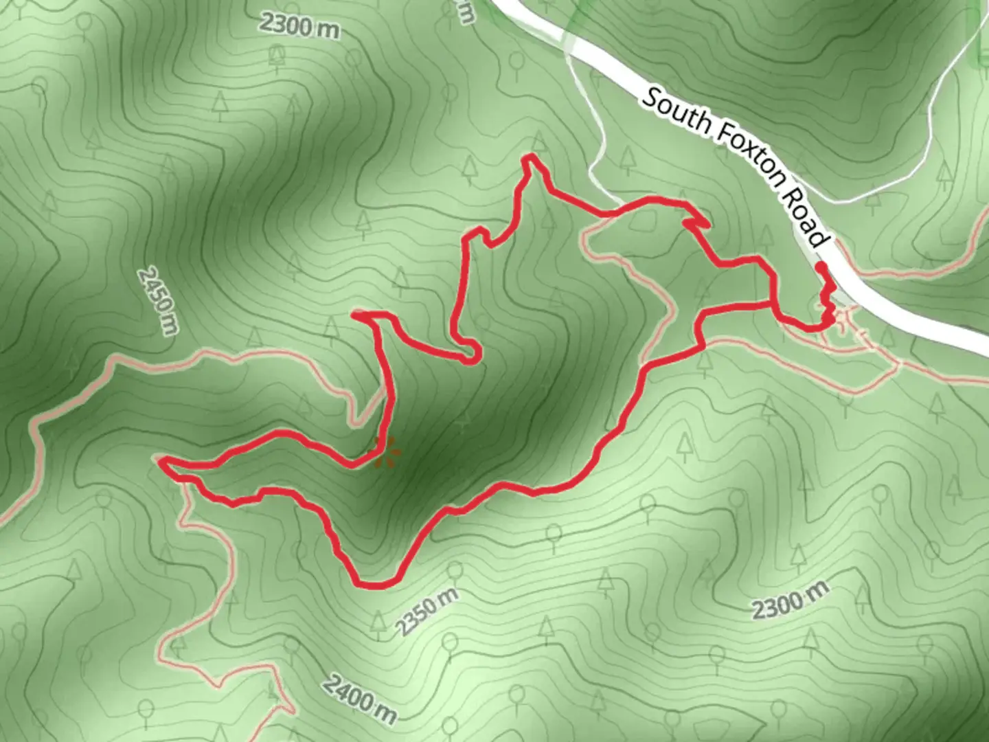 An image depicting the trail Raven's Roost and Oxen Draw Loop Trail and its surrounding area.