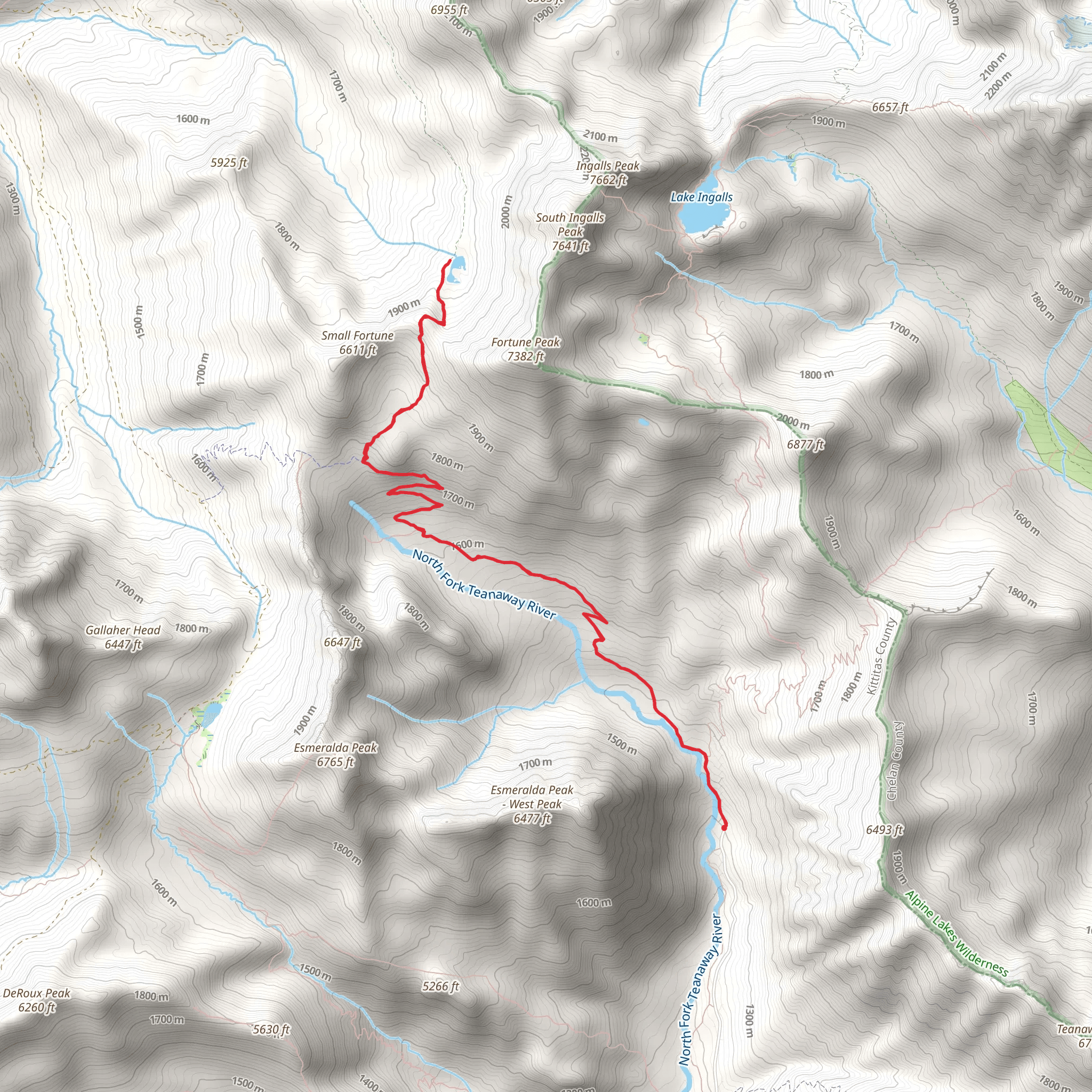 Esmeralda Basin Trail and Lake Ann Trail mobile static map