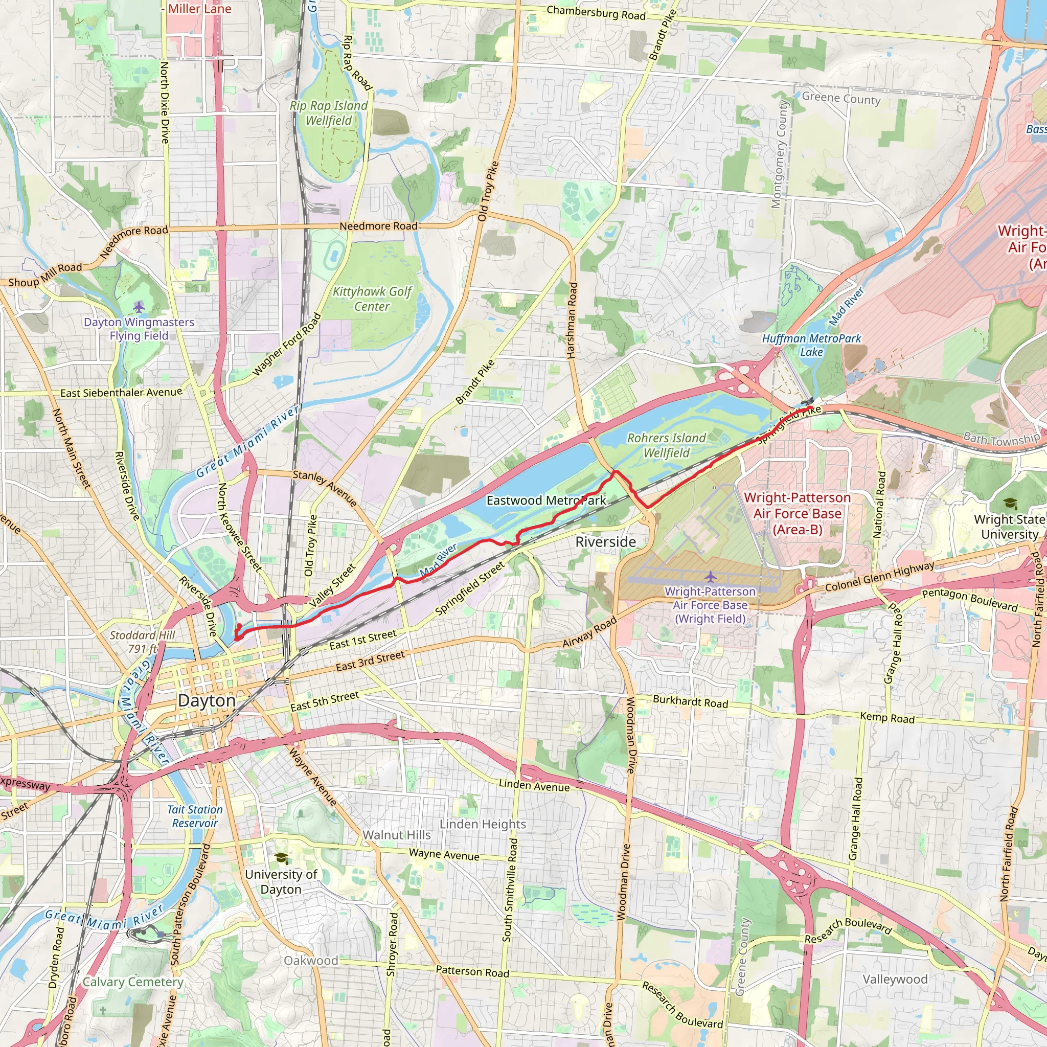 Mad River Recreation Trail - Deeds Point Metro Park mobile static map