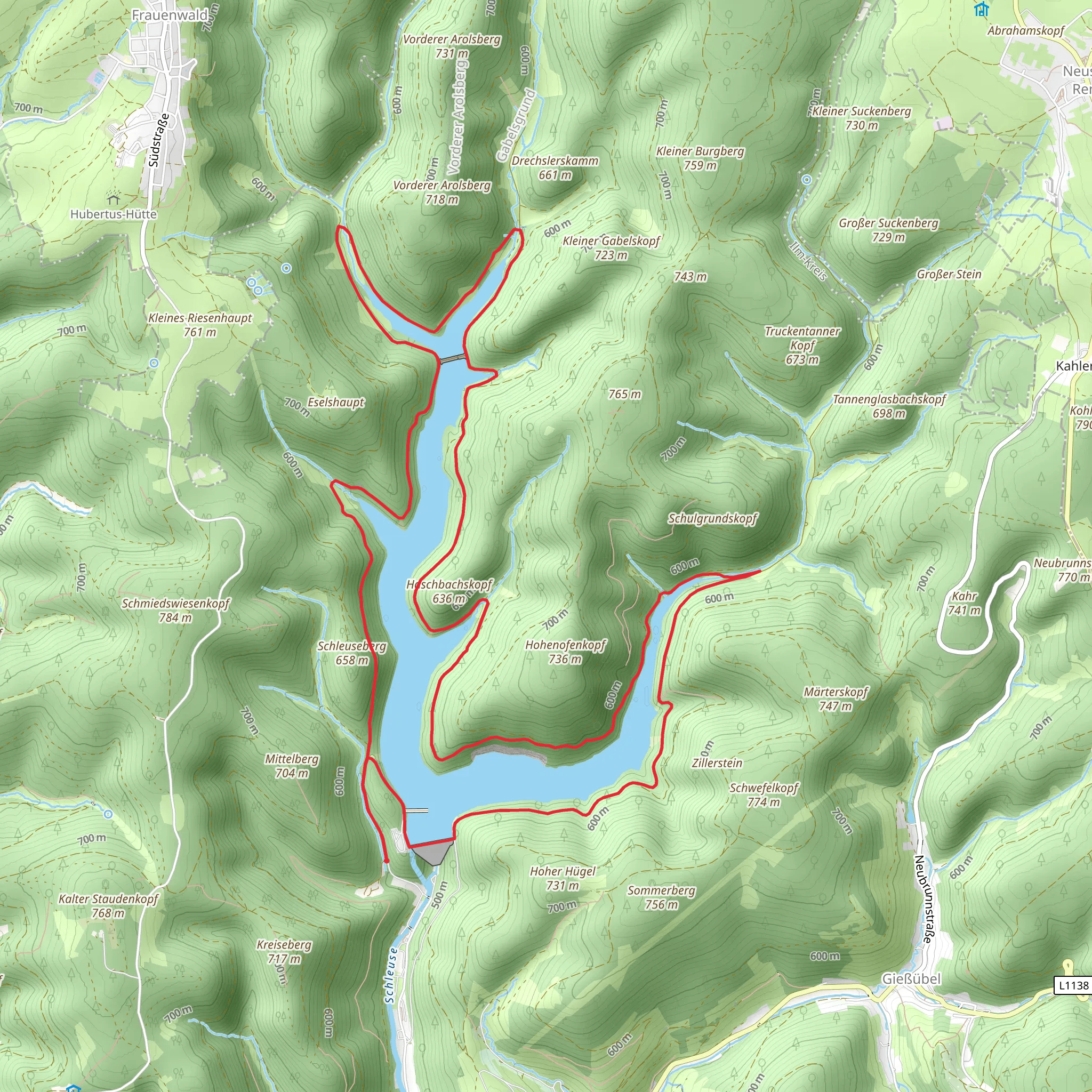 Talsperre Schonbrunn Loop mobile static map