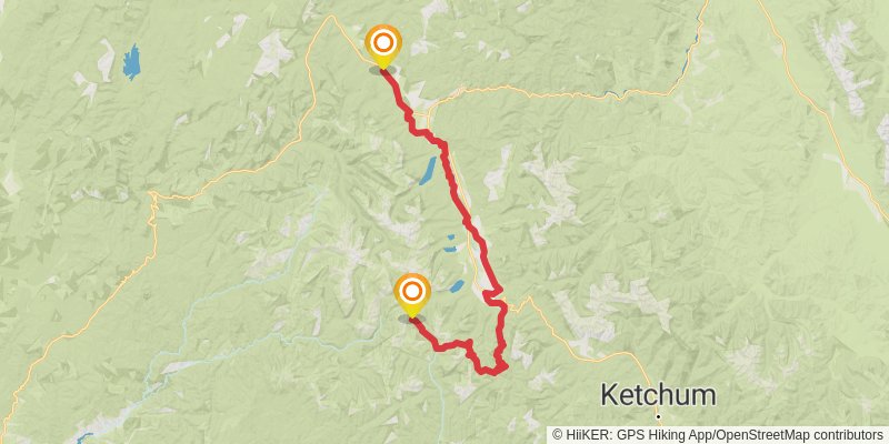 Idaho Centennial Trail alt 1 Map