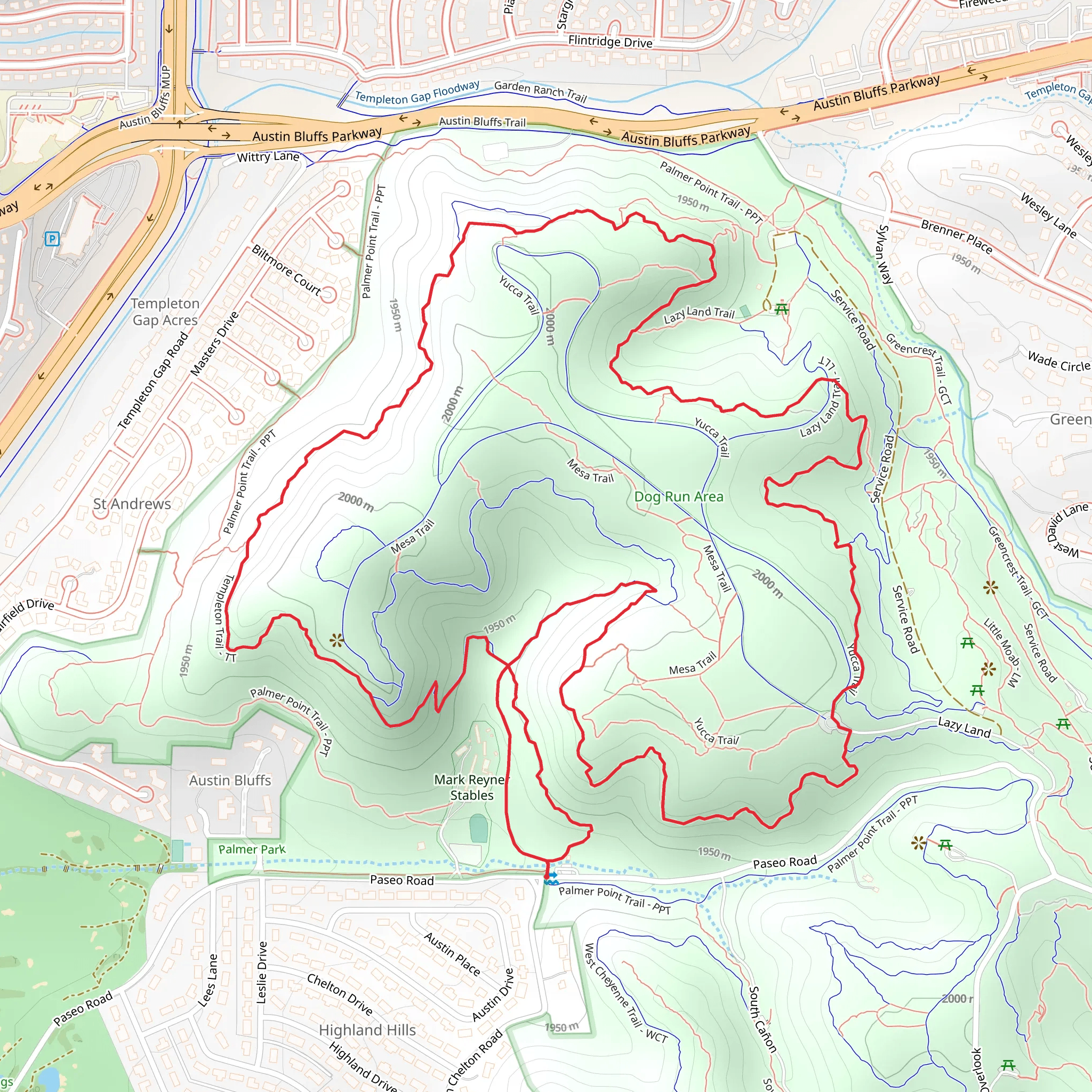 Dog Run Area - Templeton Loop Trail mobile static map