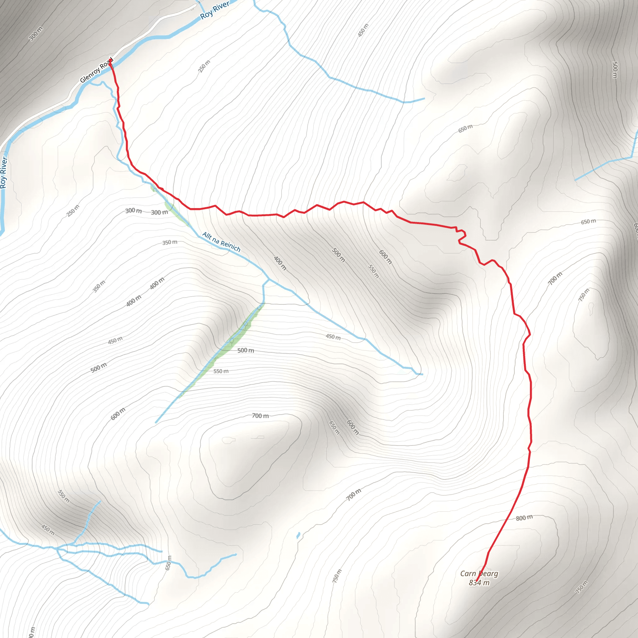Càrn Dearg - Bhrunachain mobile static map