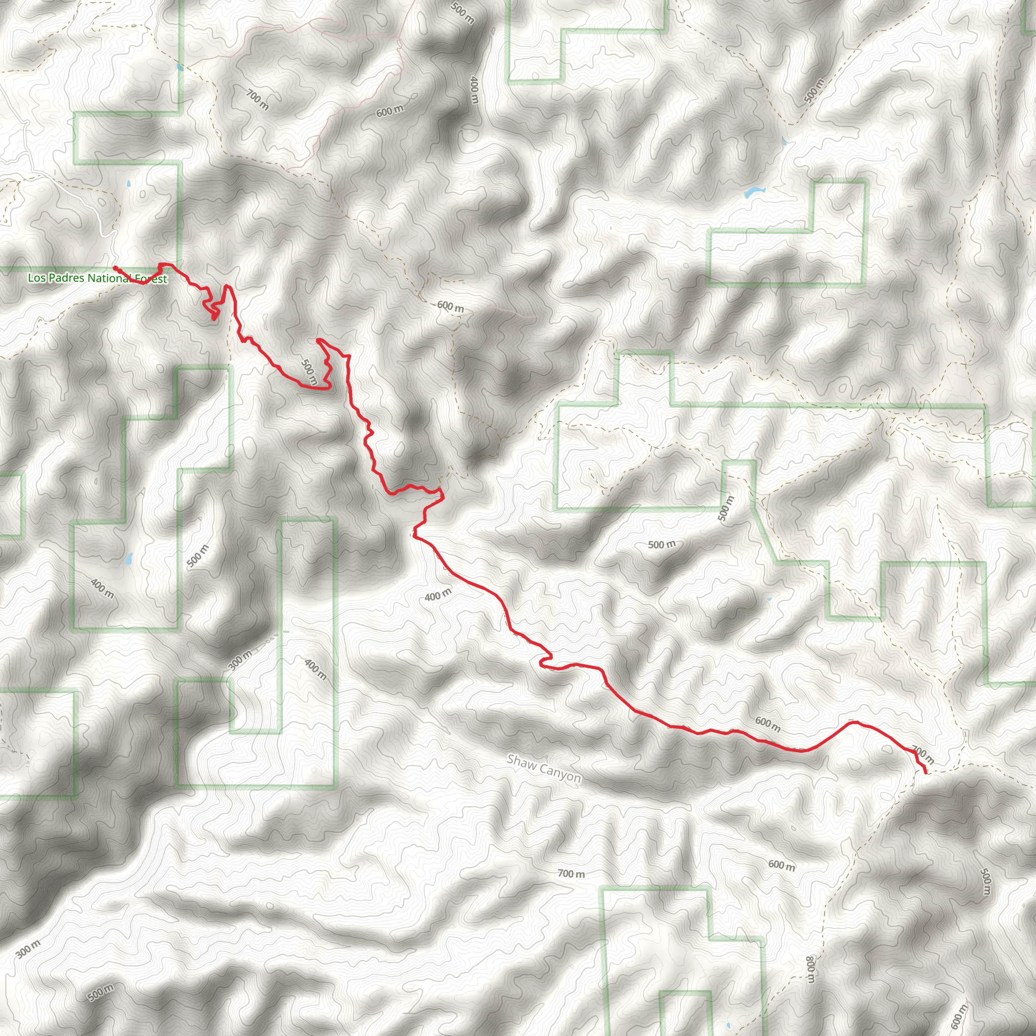 Shaw Ridge Trail mobile static map