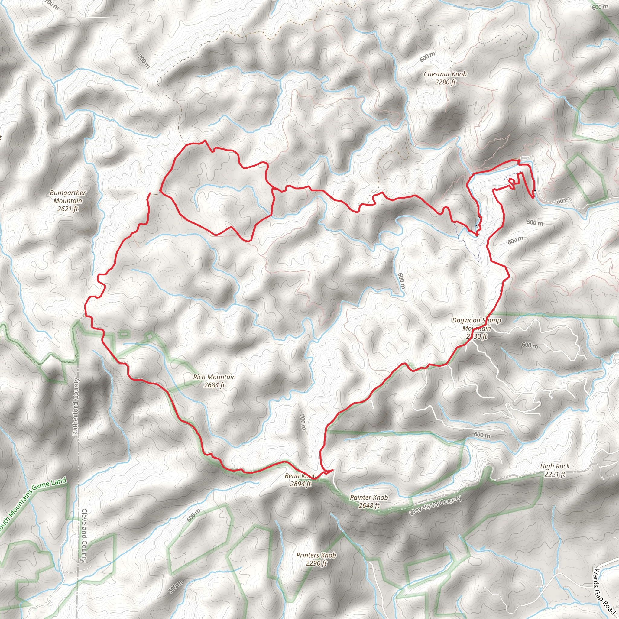 Jacob Fork Rim Trail mobile static map