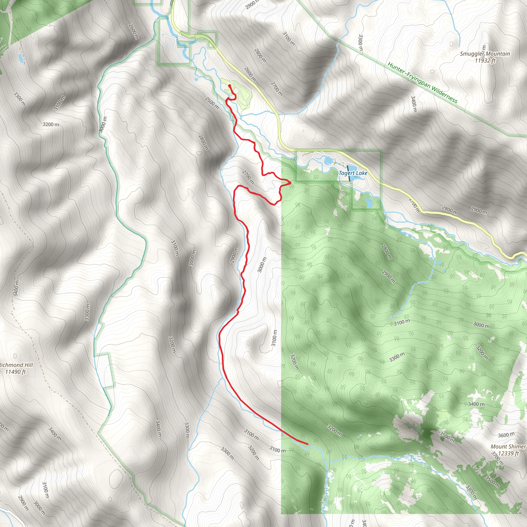 Difficult Creek Trail mobile static map