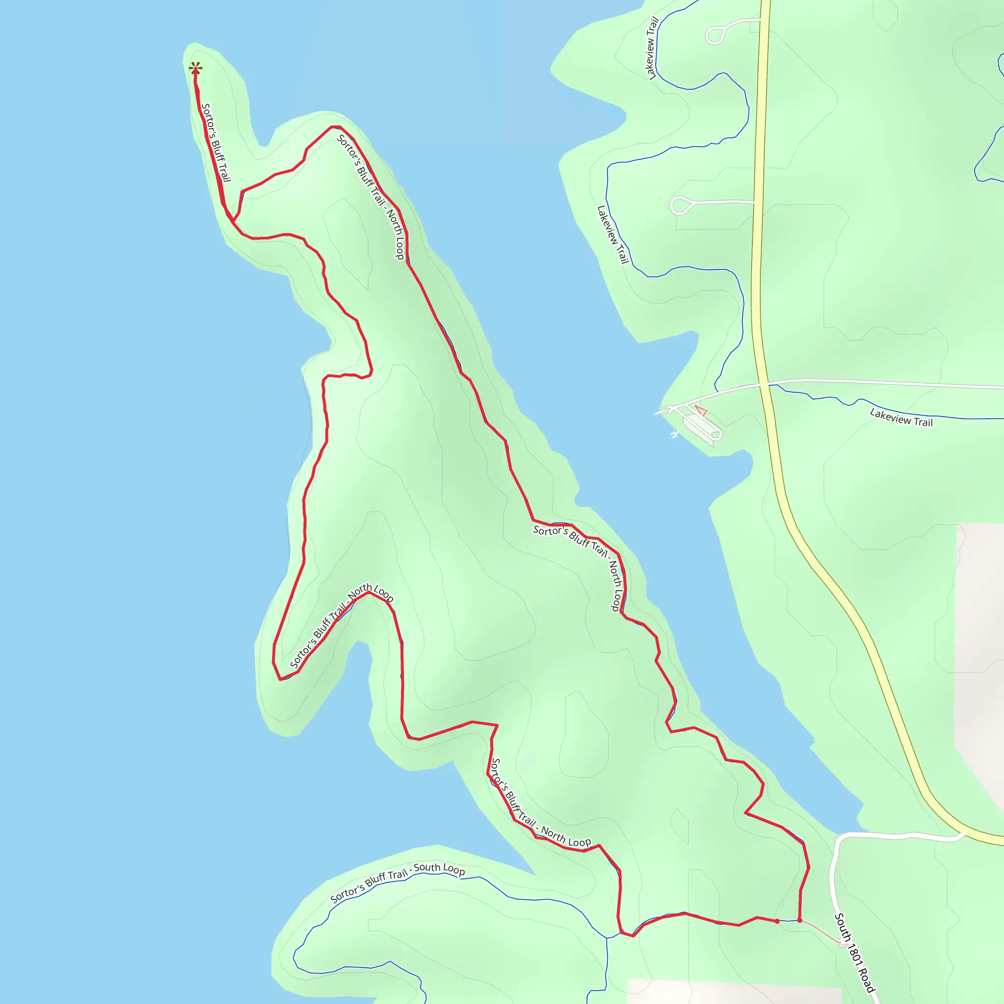 Sortor's Bluff Trail - North Loop mobile static map