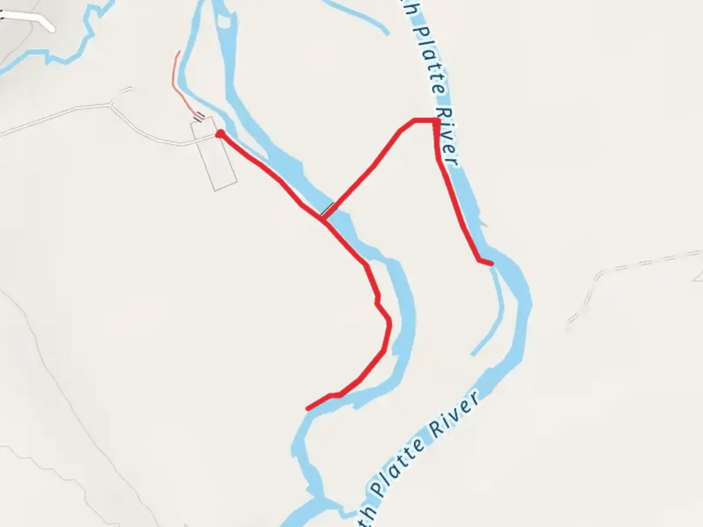 An image depicting the trail North Platte River - fishing access and its surrounding area.