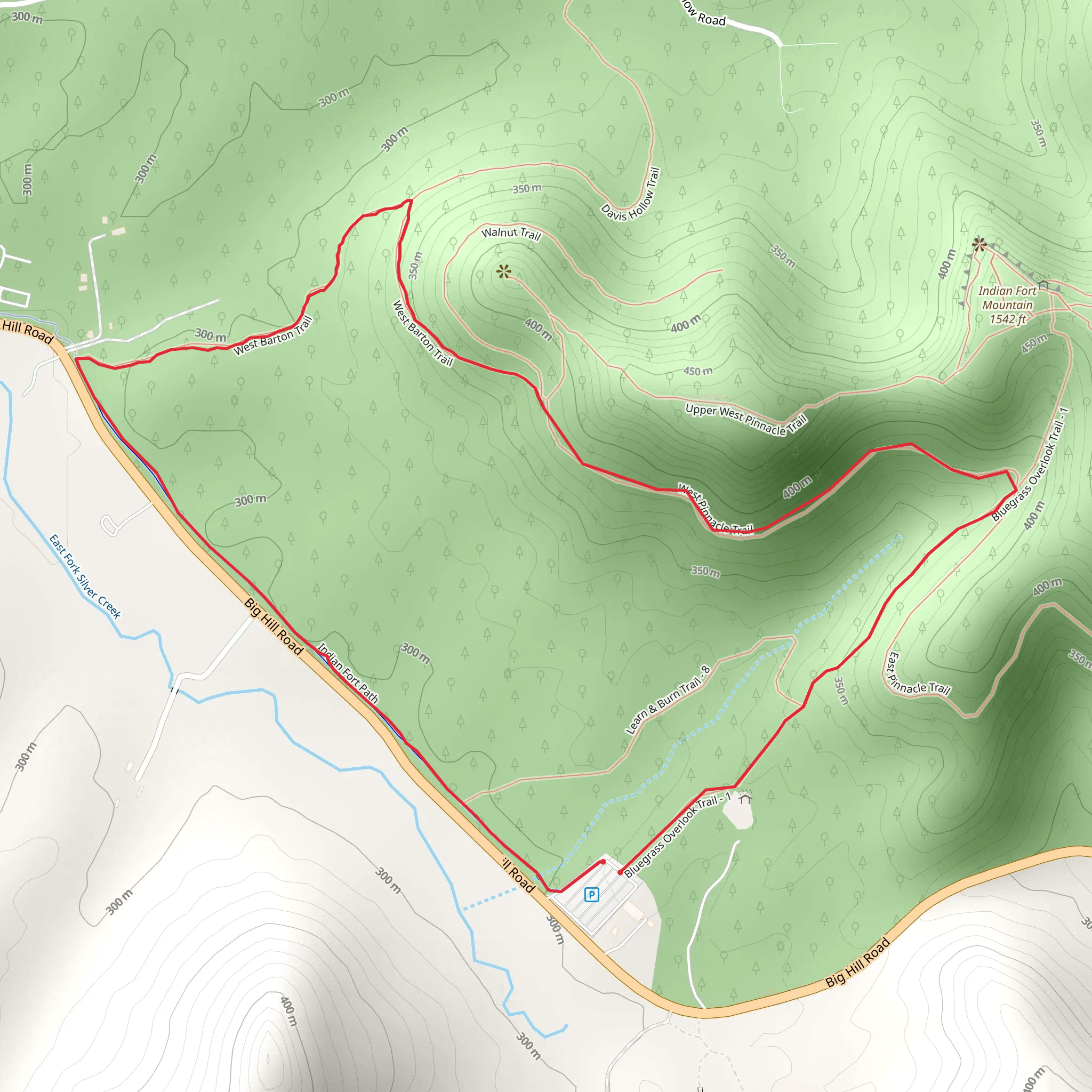 Indian Fort Path and Sacred Shadow Loop Trail mobile static map