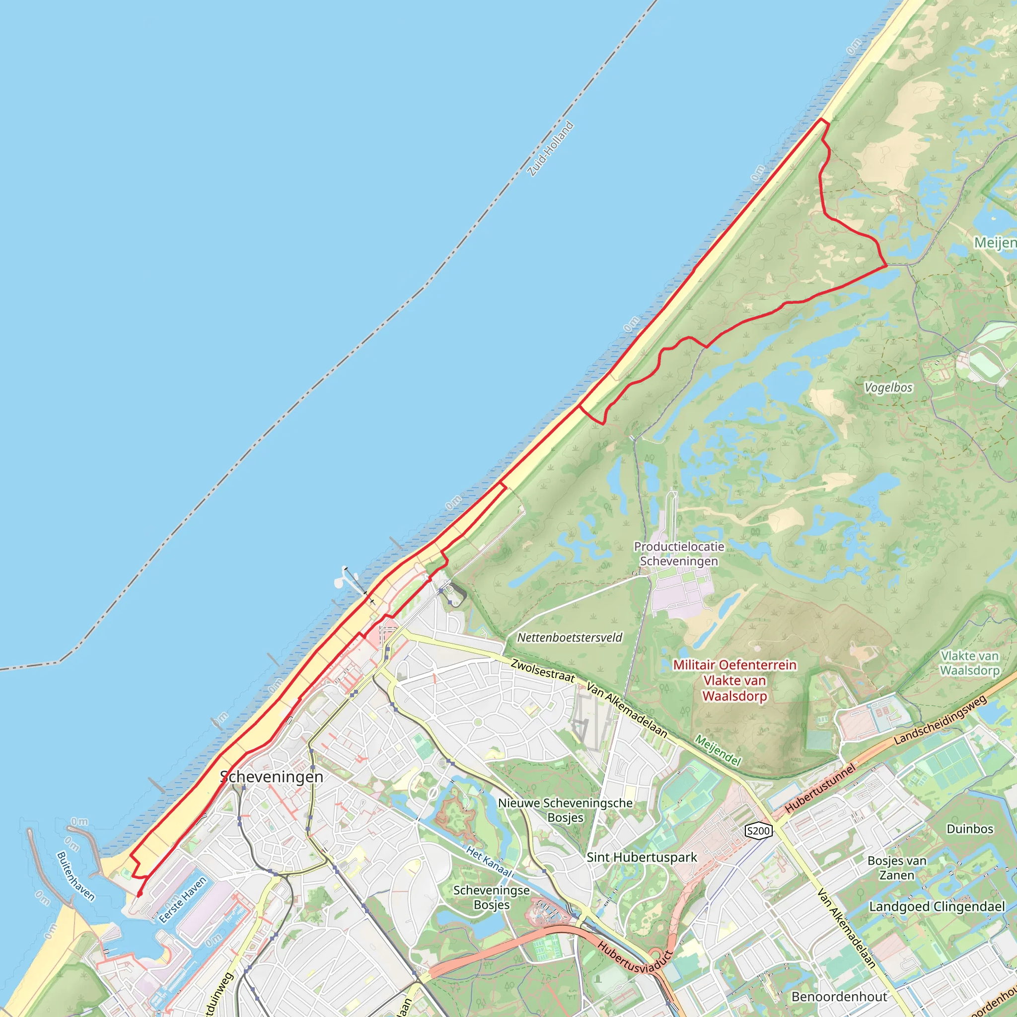 Strand Noord, Meijendelse Slad and Noorderstrand Loop mobile static map