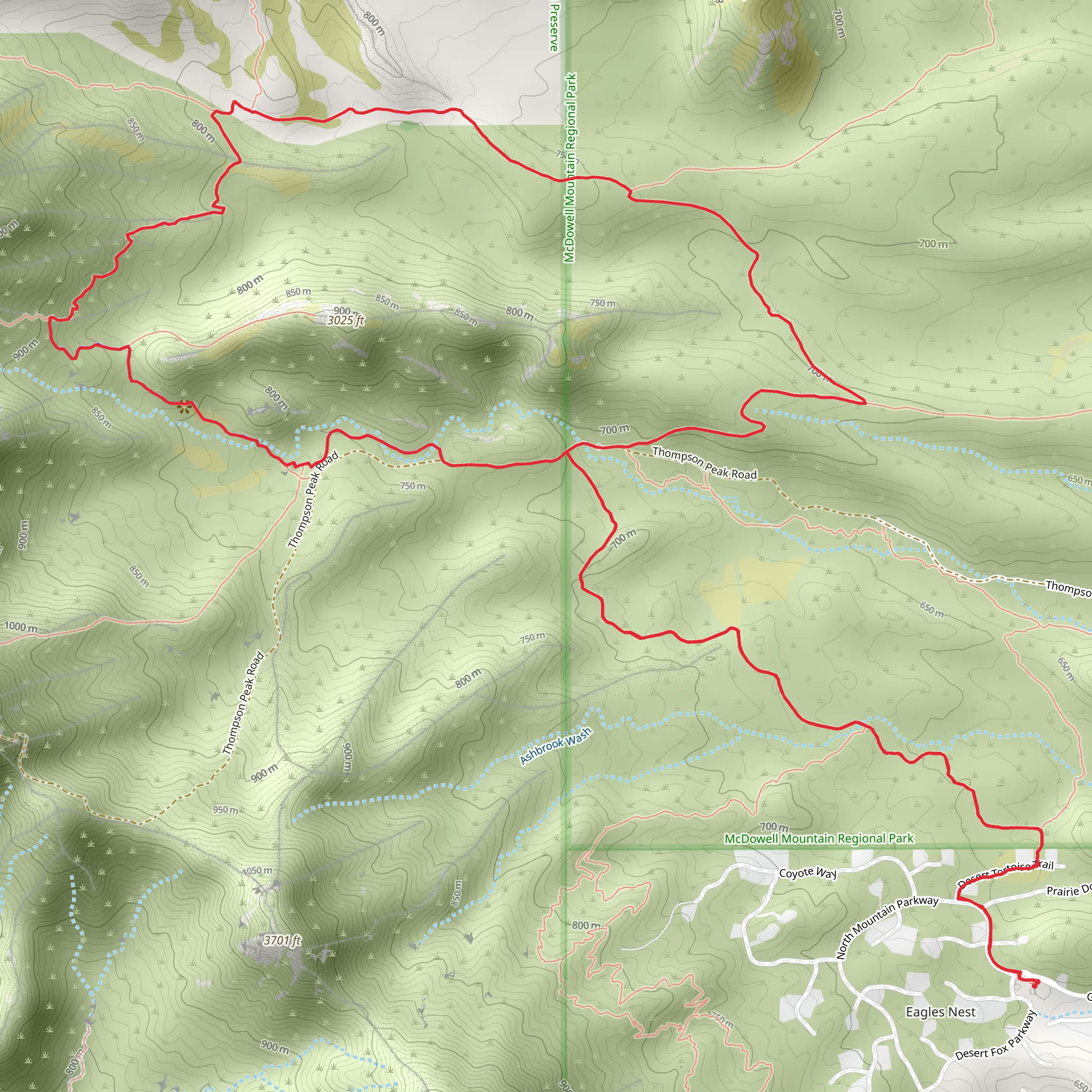 Golden Eagle, Prospector and Maricopa Loop Trail mobile static map