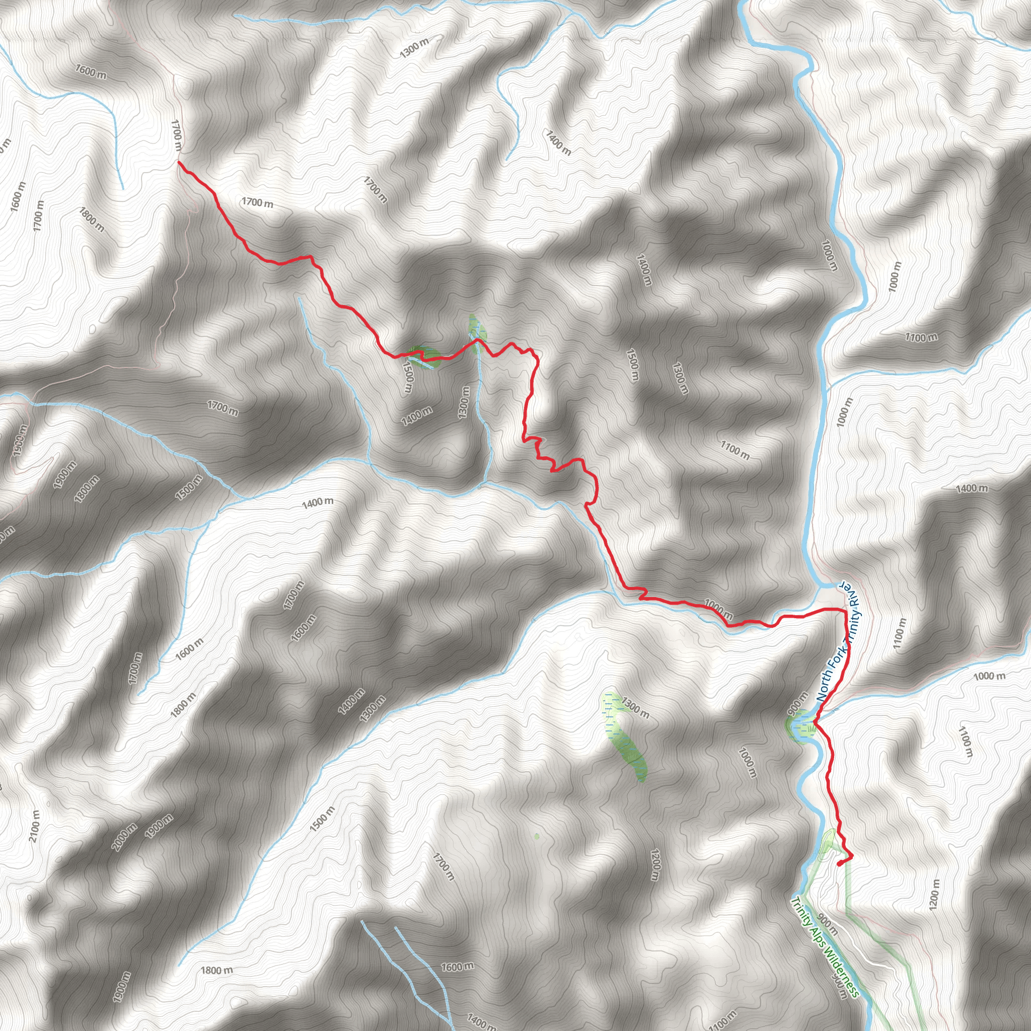 Whites Creek via North Fork Trail mobile static map