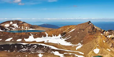 An image depicting the trail Blue Lake and Red Crater Trail and its surrounding area.