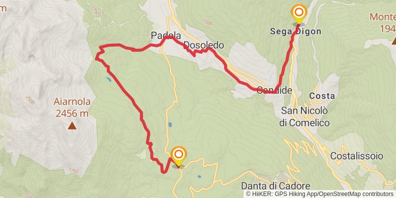 Camino Delle Dolomiti stage 17 Map