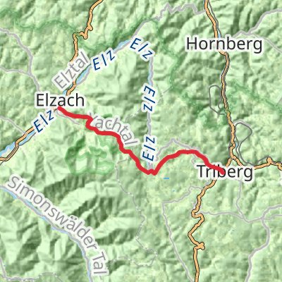 Triberg im Schwarzwald to Elzach Walk mobile static map