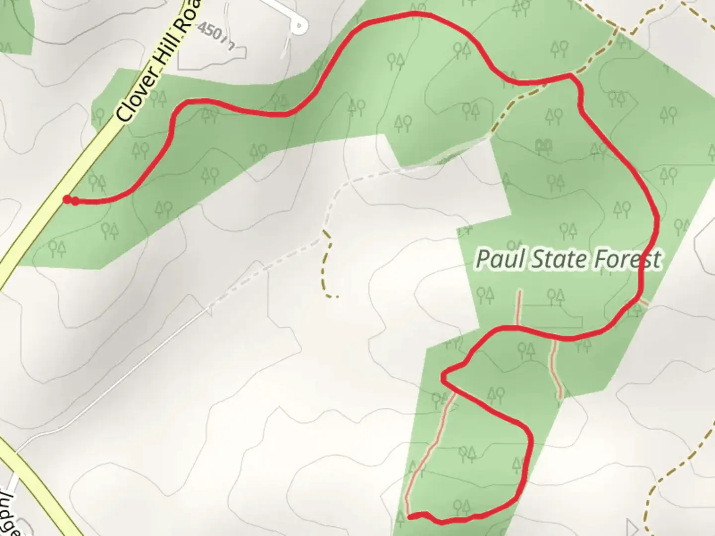 An image depicting the trail Paul State Forest Walk and its surrounding area.