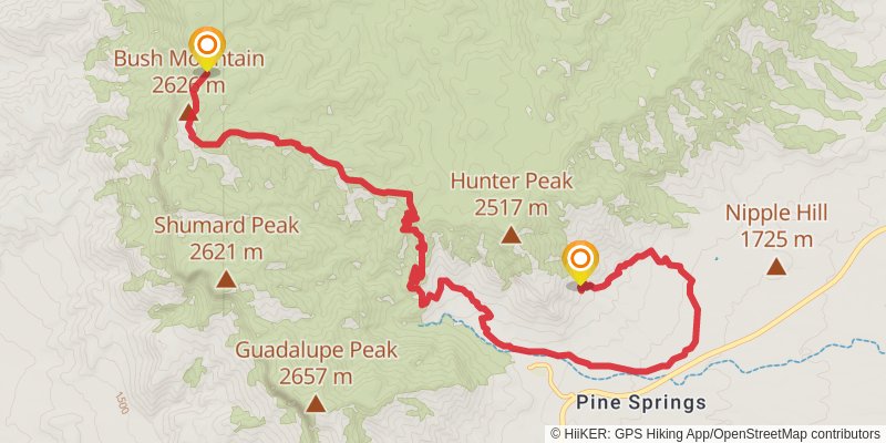 Guadalupe State Park Loop stage 2 Map