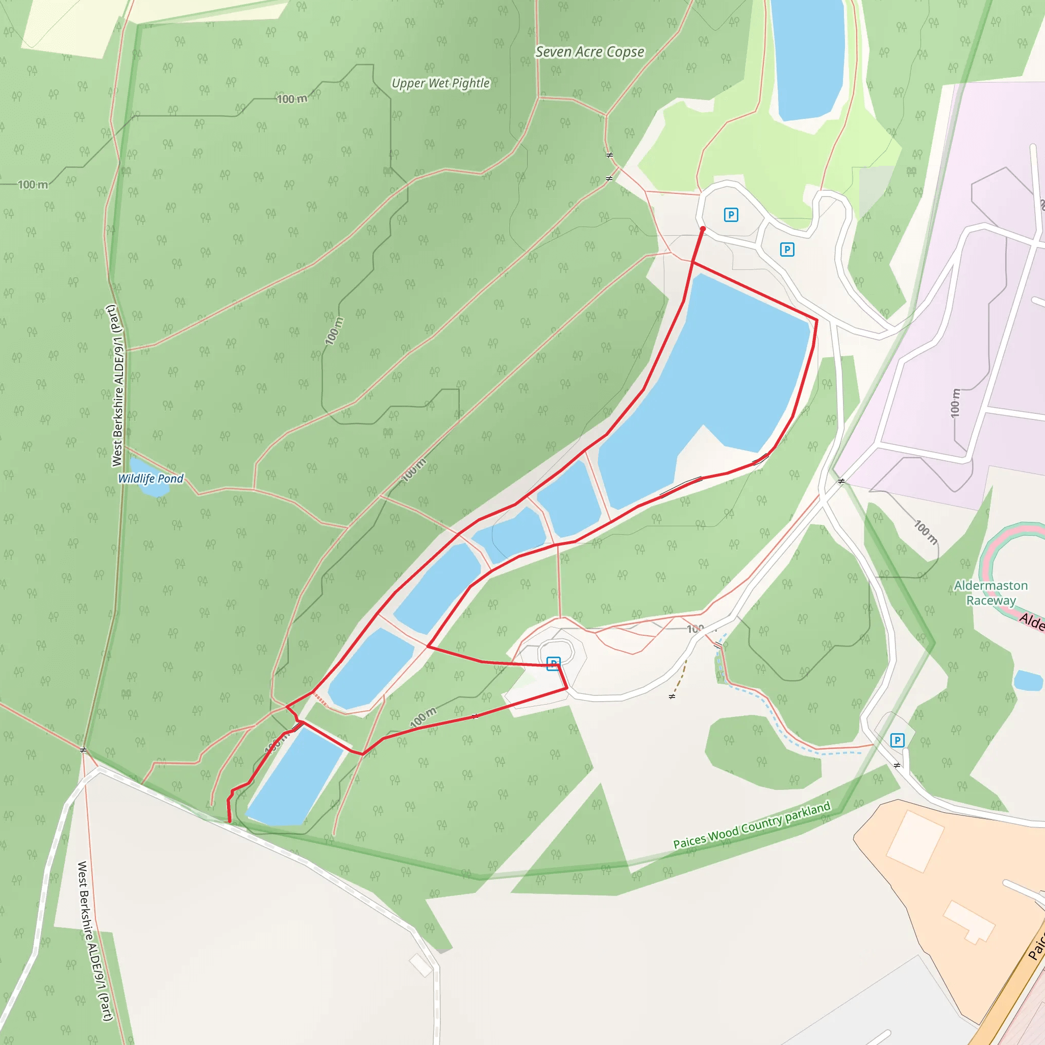 Paices Wood Ponds Loop mobile static map