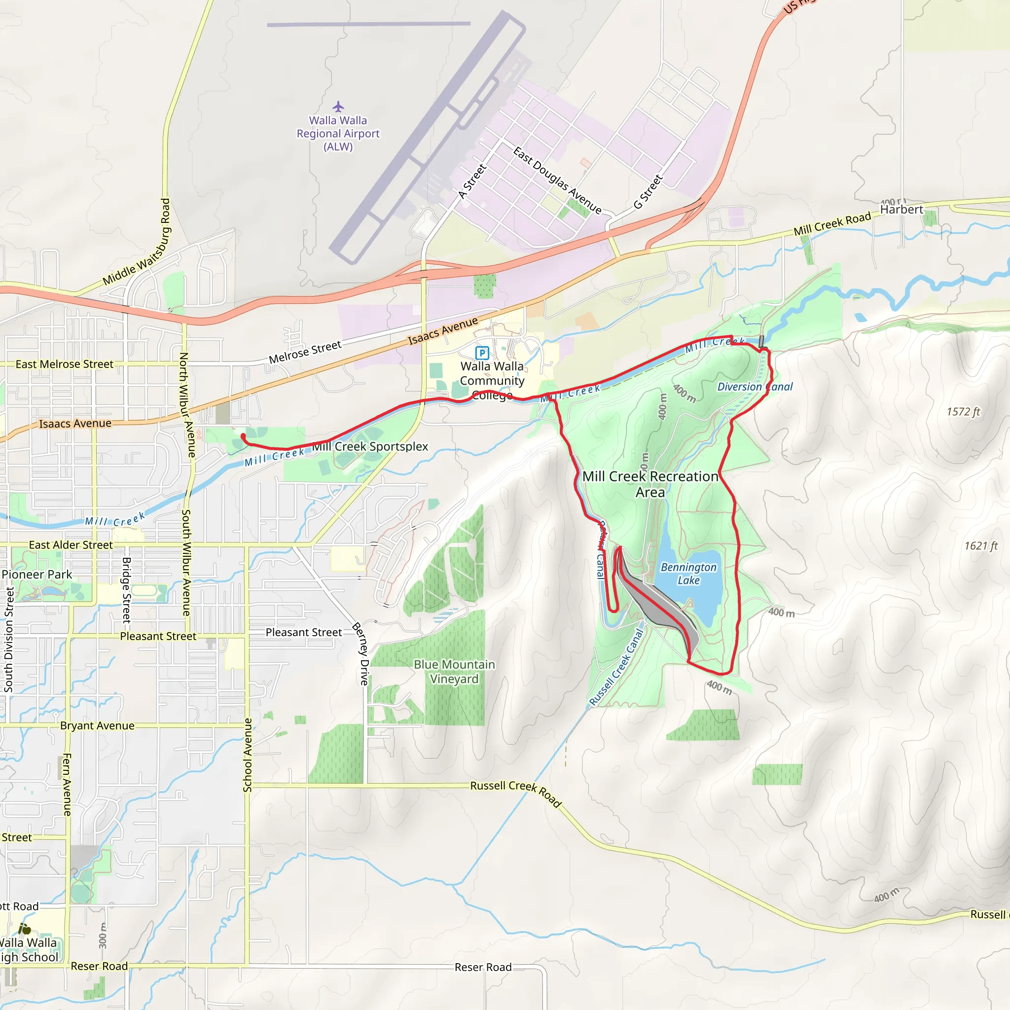 Lions Park, Bennington Lake and Diversion Canal mobile static map