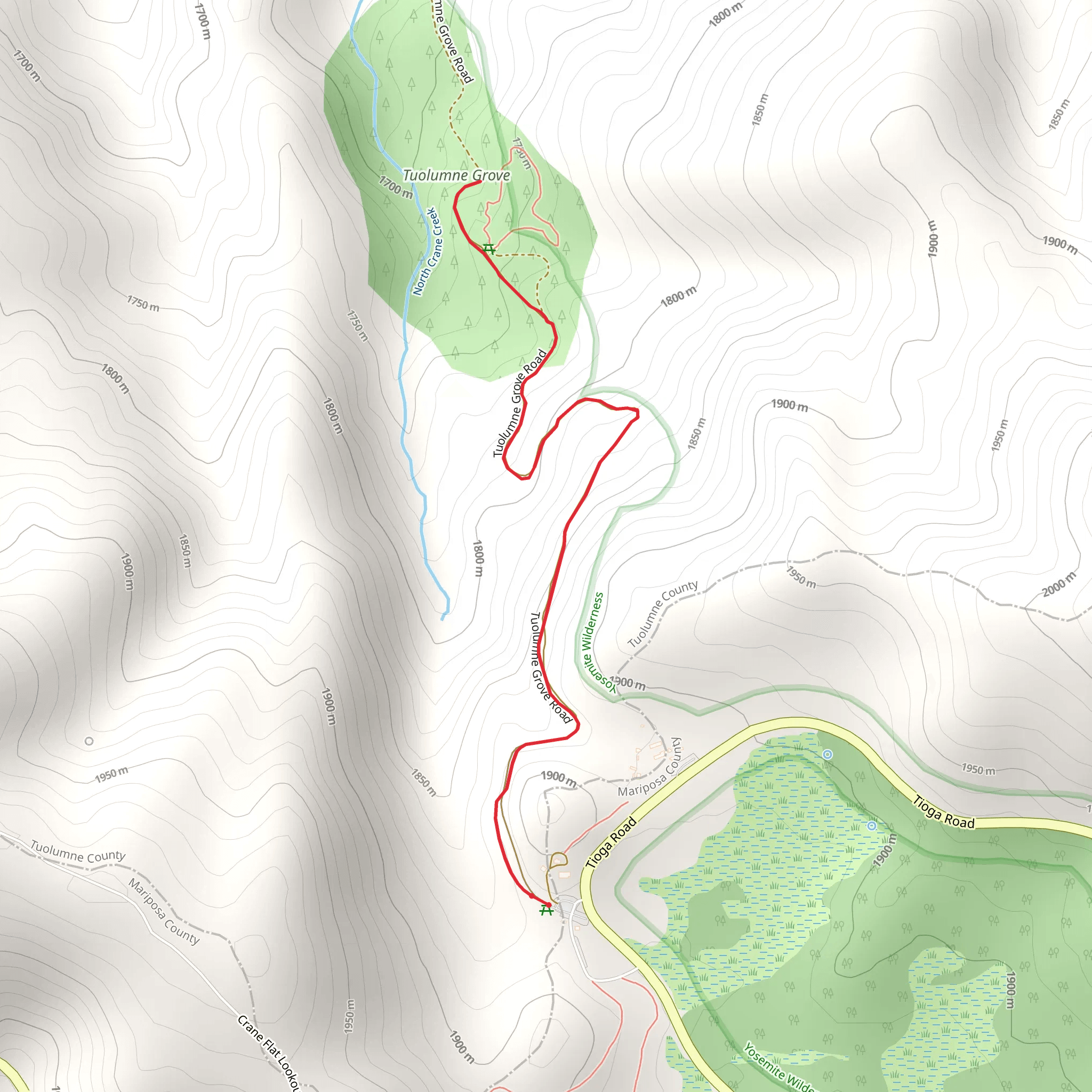 Tuolomne Grove Trail mobile static map