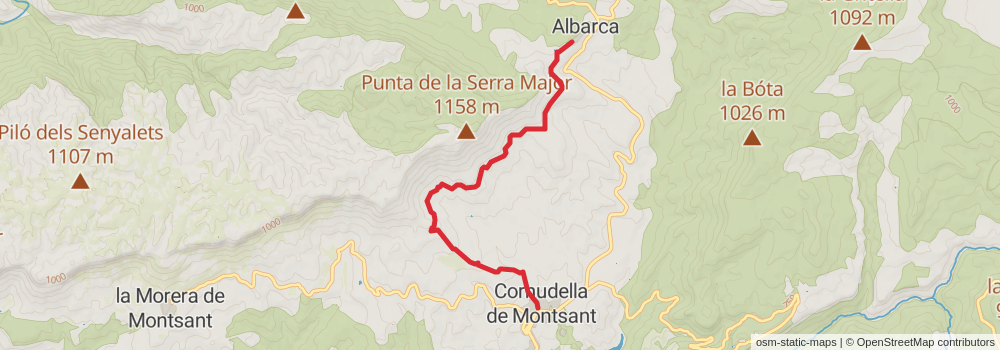 GR 174 Sendero del Priorat stage 5 Map