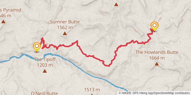Clear Creek Trail via South Kaibab Trail stage 3 Map