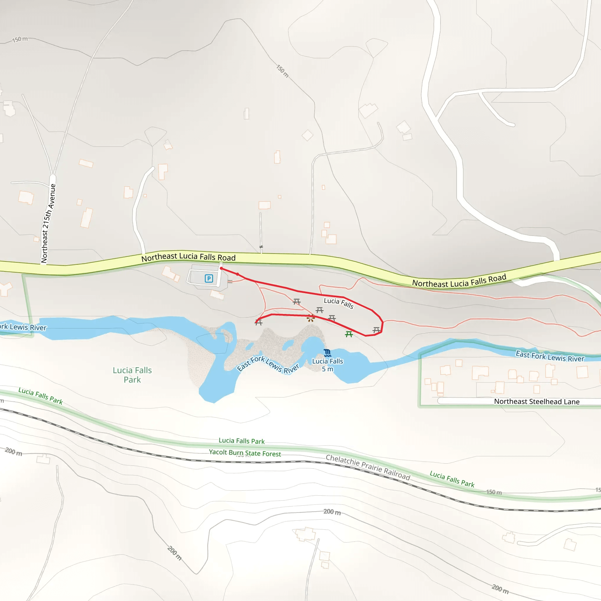 Lucia Falls Out and Back mobile static map