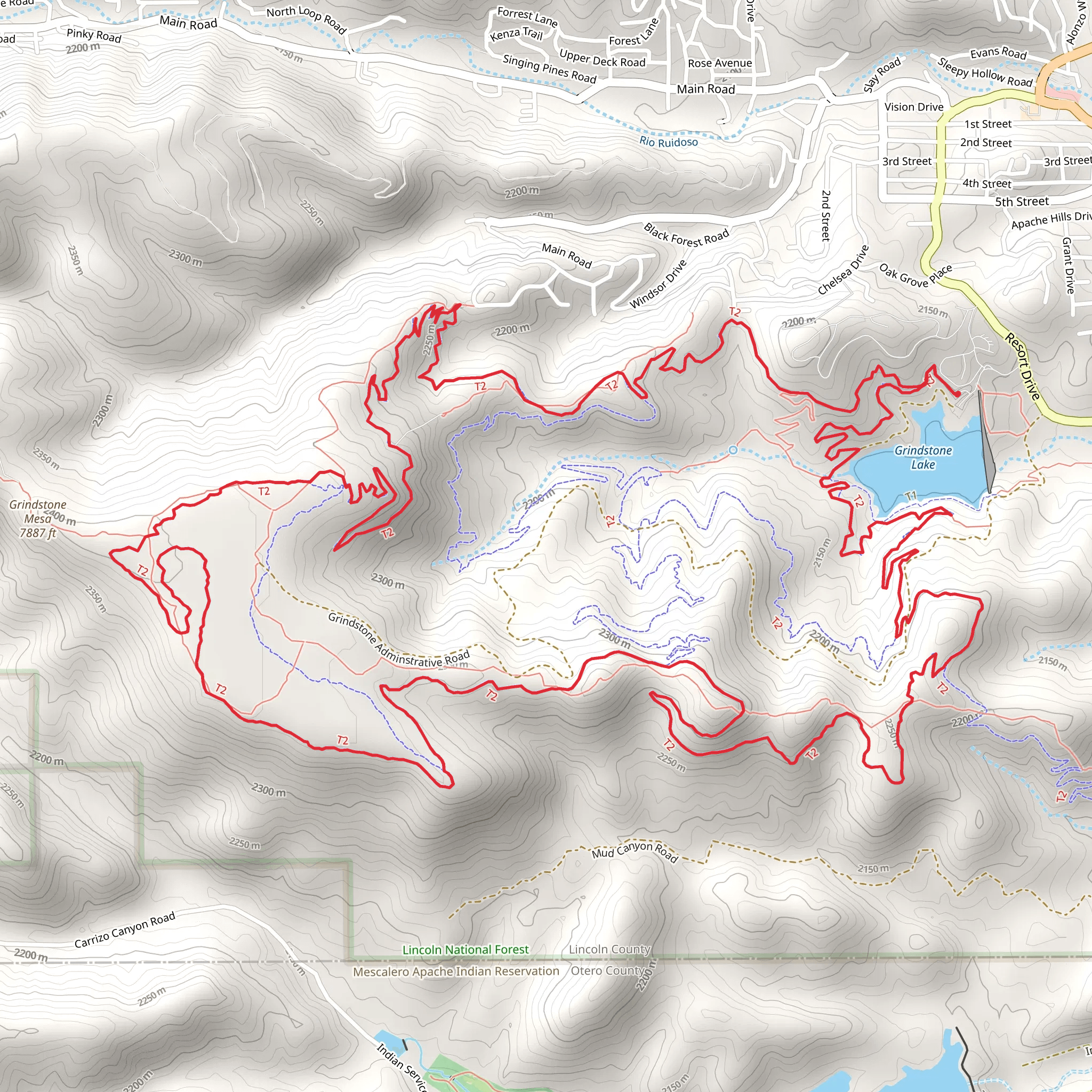 Alfred Hale Connector, Grindstone Mesa and Grindstone Ridge Loop mobile static map