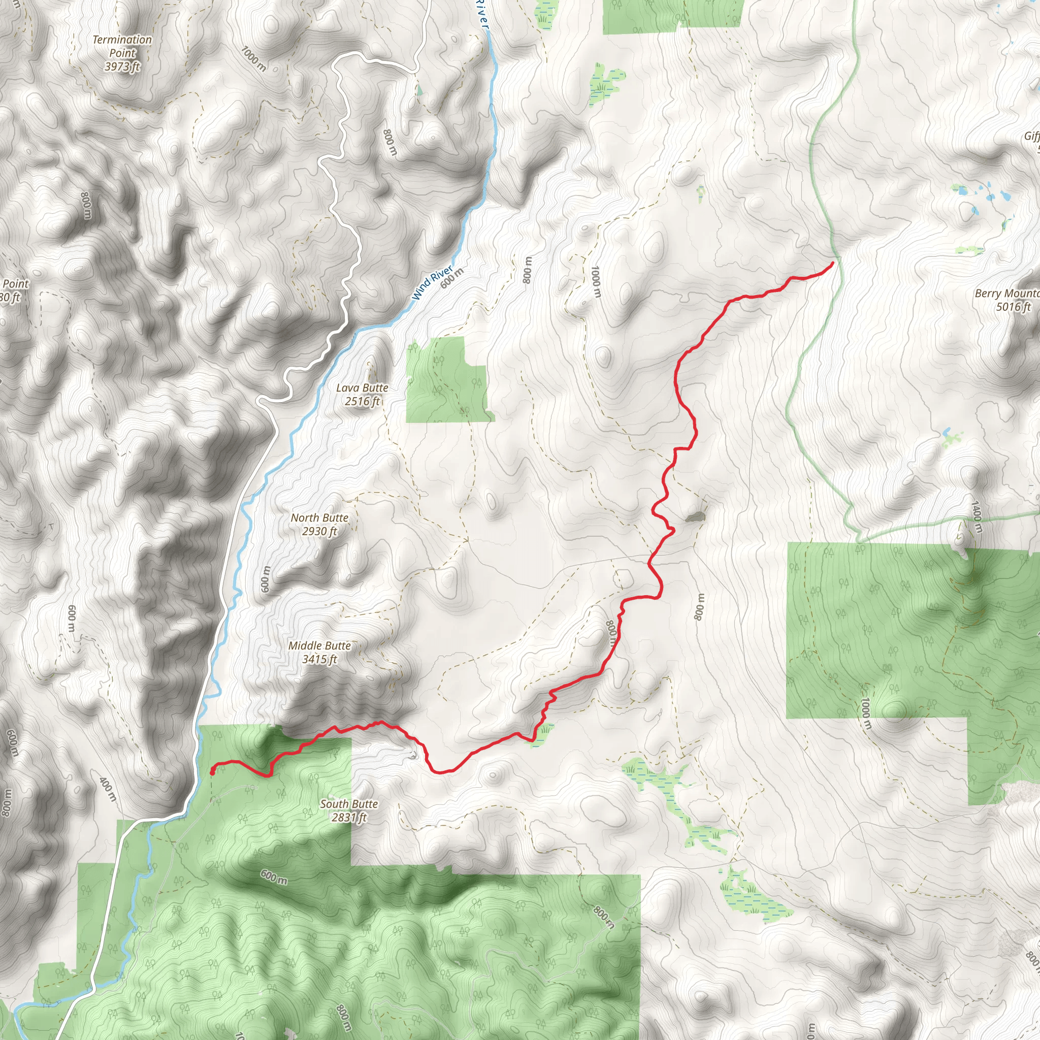 Upper Falls Creek Trail mobile static map