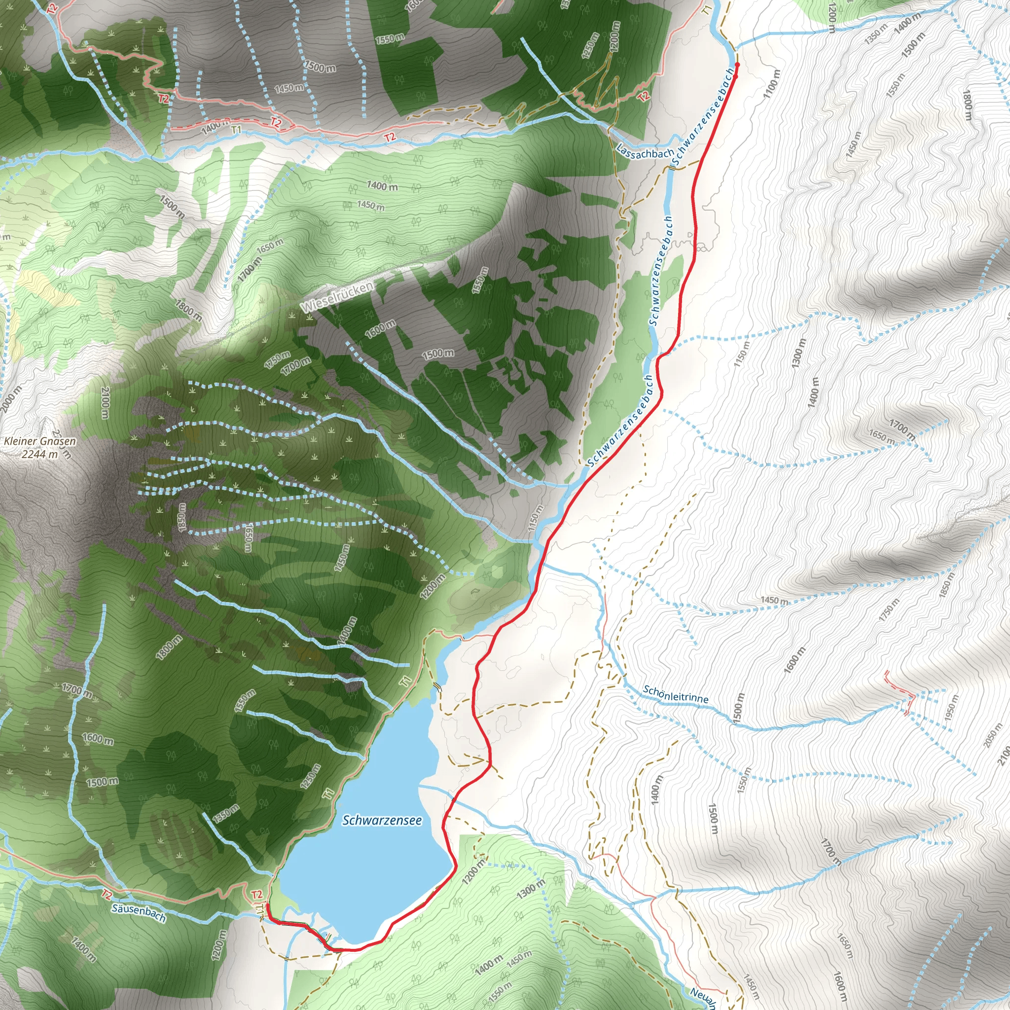 Schwarzensee Lake - Water Theme Trail mobile static map