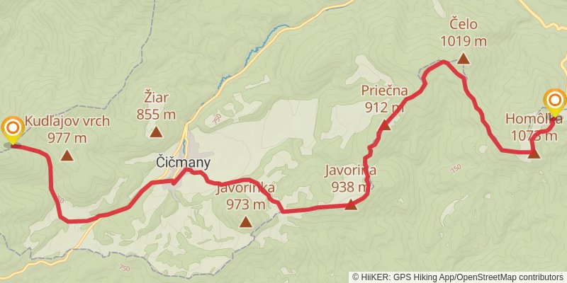 Trans Carpathian Hike stage 12 Map