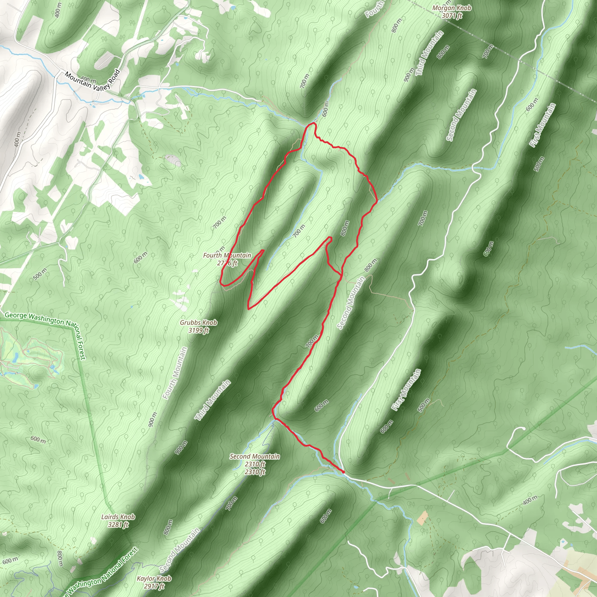 Fourth Mountain via Massanutten South Trail Loop mobile static map