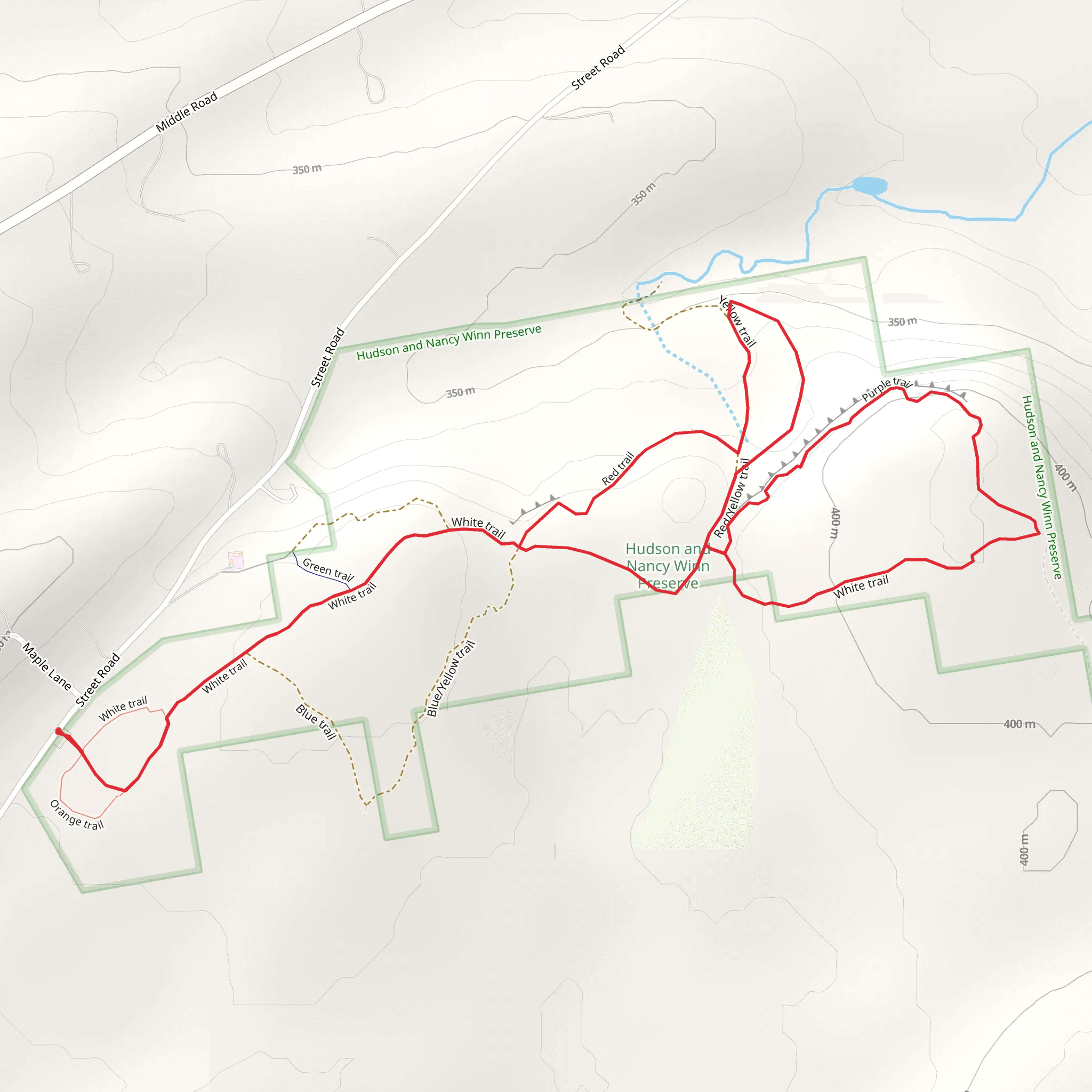 White and Yellow Trail Loop from East Township mobile static map