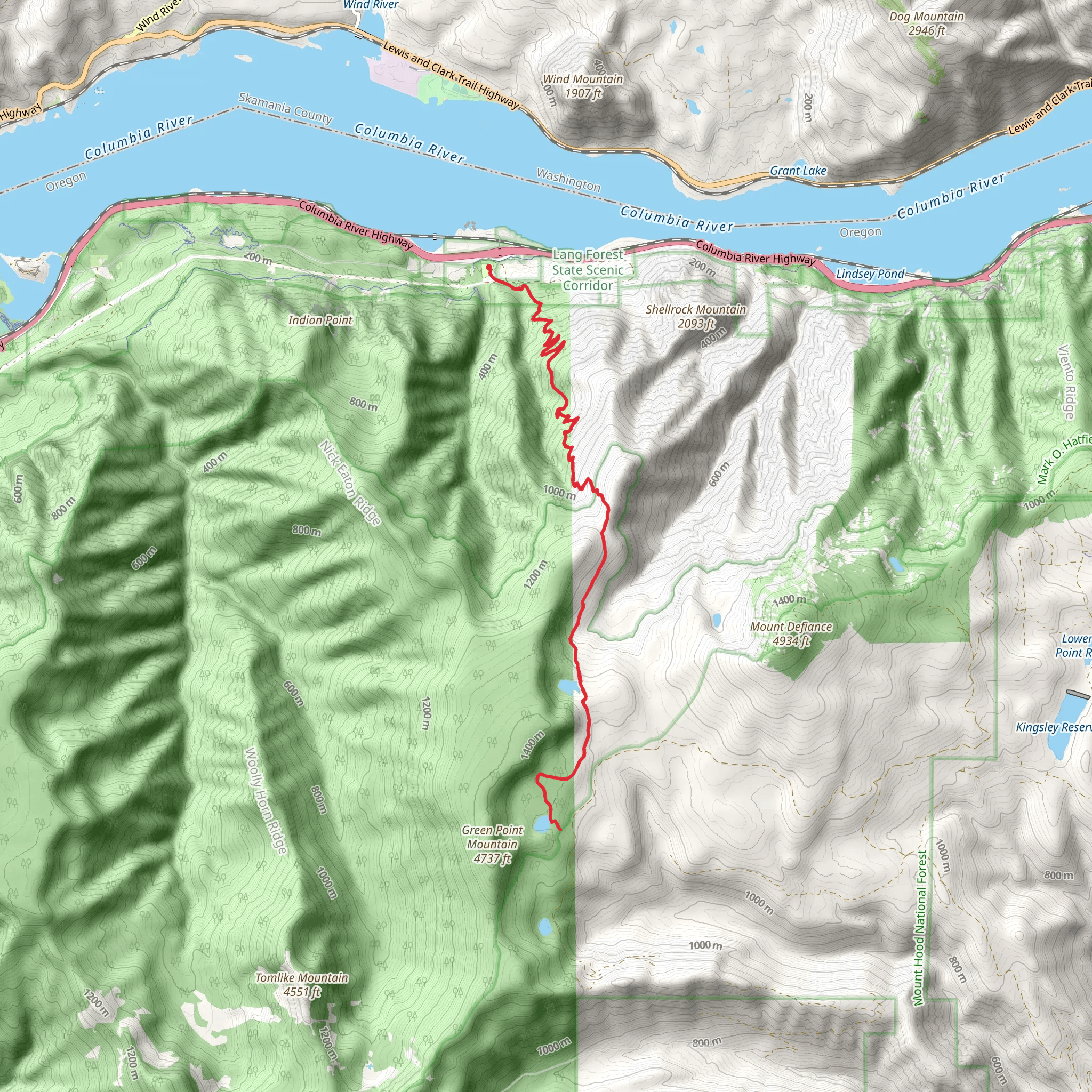 Rainy Lake via Wyeth Trail mobile static map