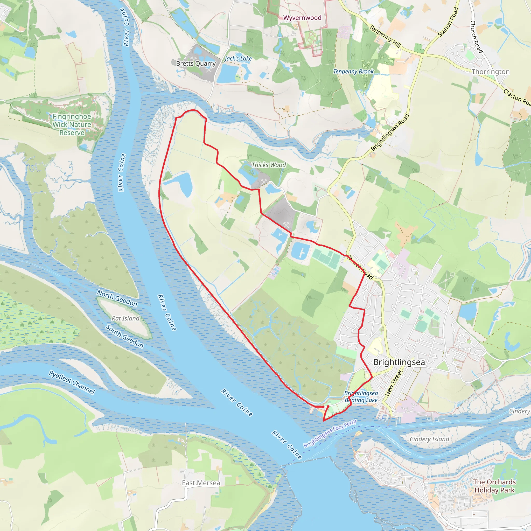 Arlesford Creek from Brightlingsea mobile static map