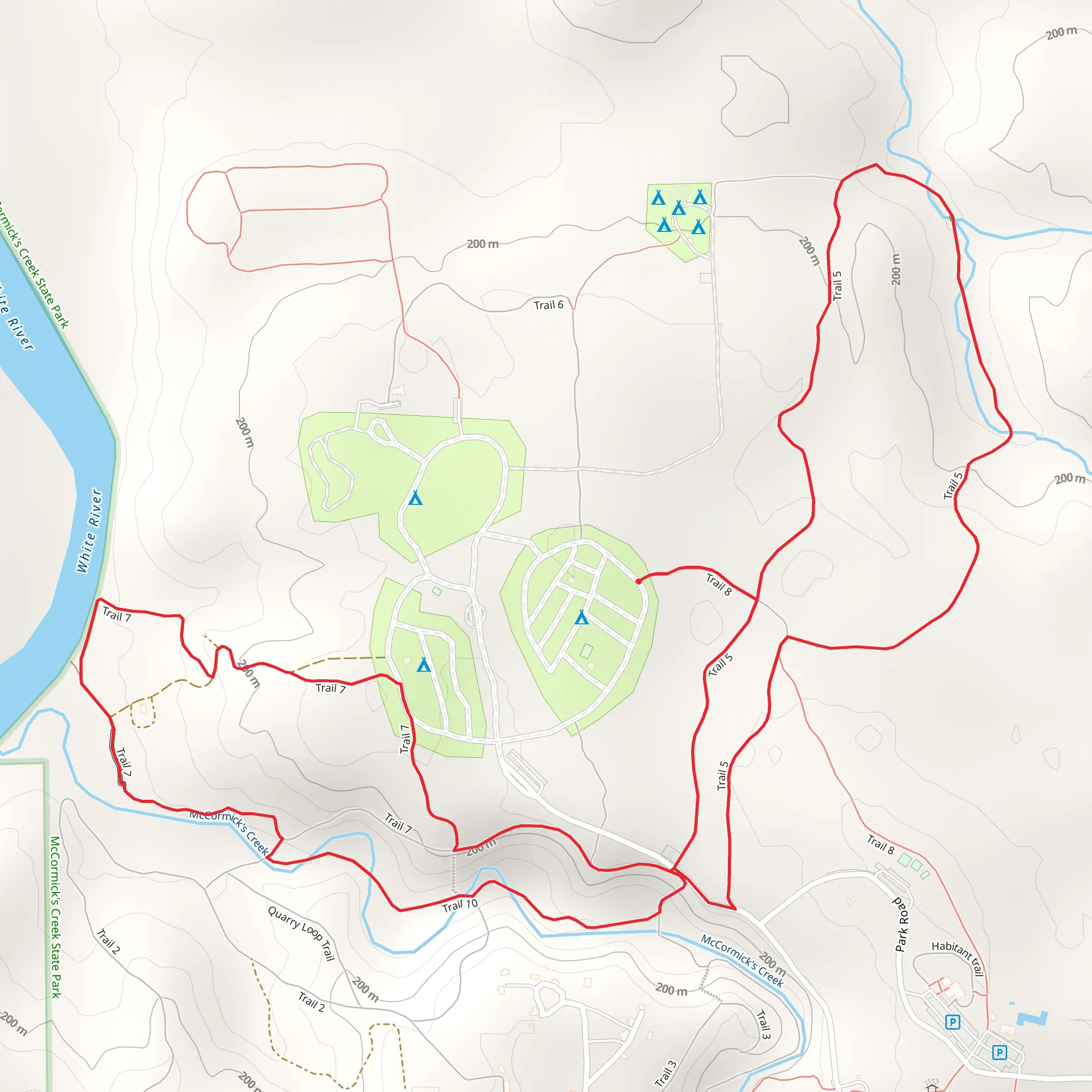 McCormick's Creek Waterfall Loop mobile static map