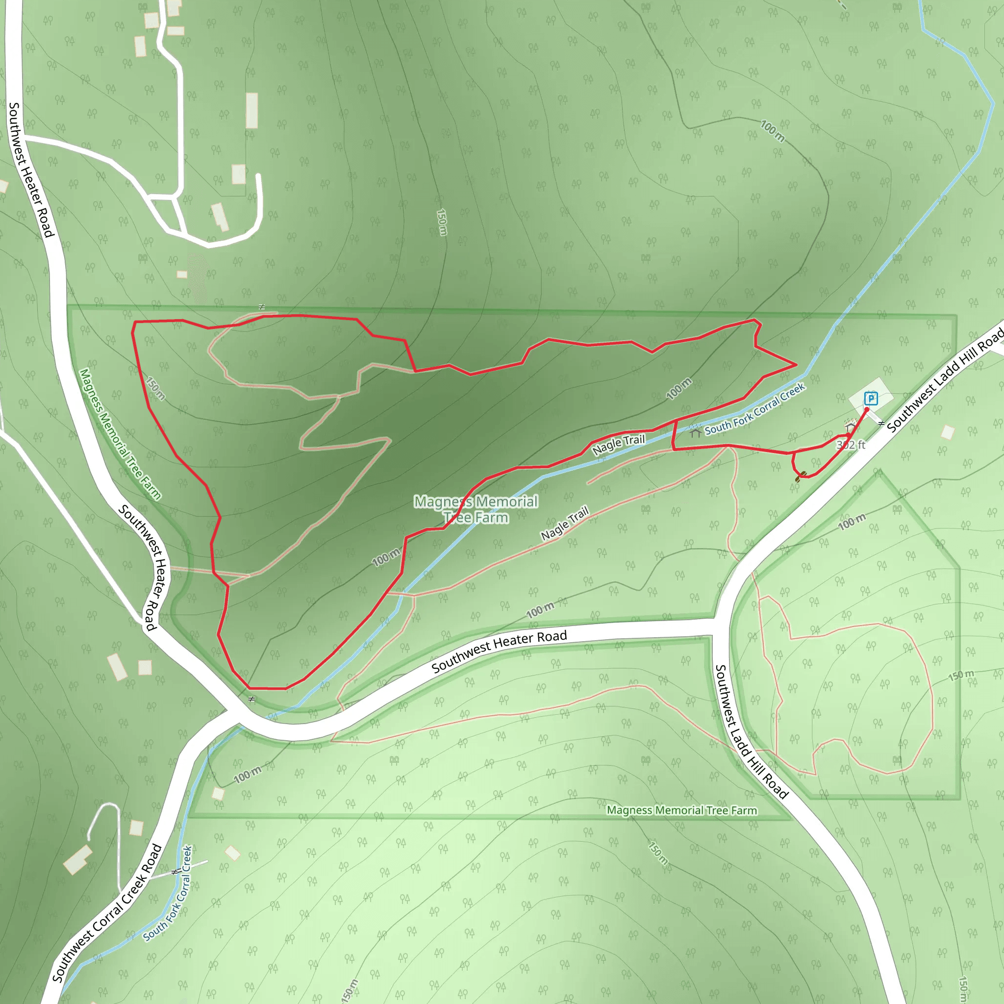 South Fork Corral Creek and Nagle Loop Trail mobile static map