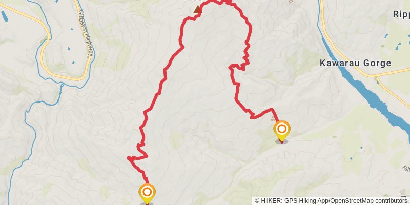 Mt Difficulty Track - One Way Option stage 2 Map