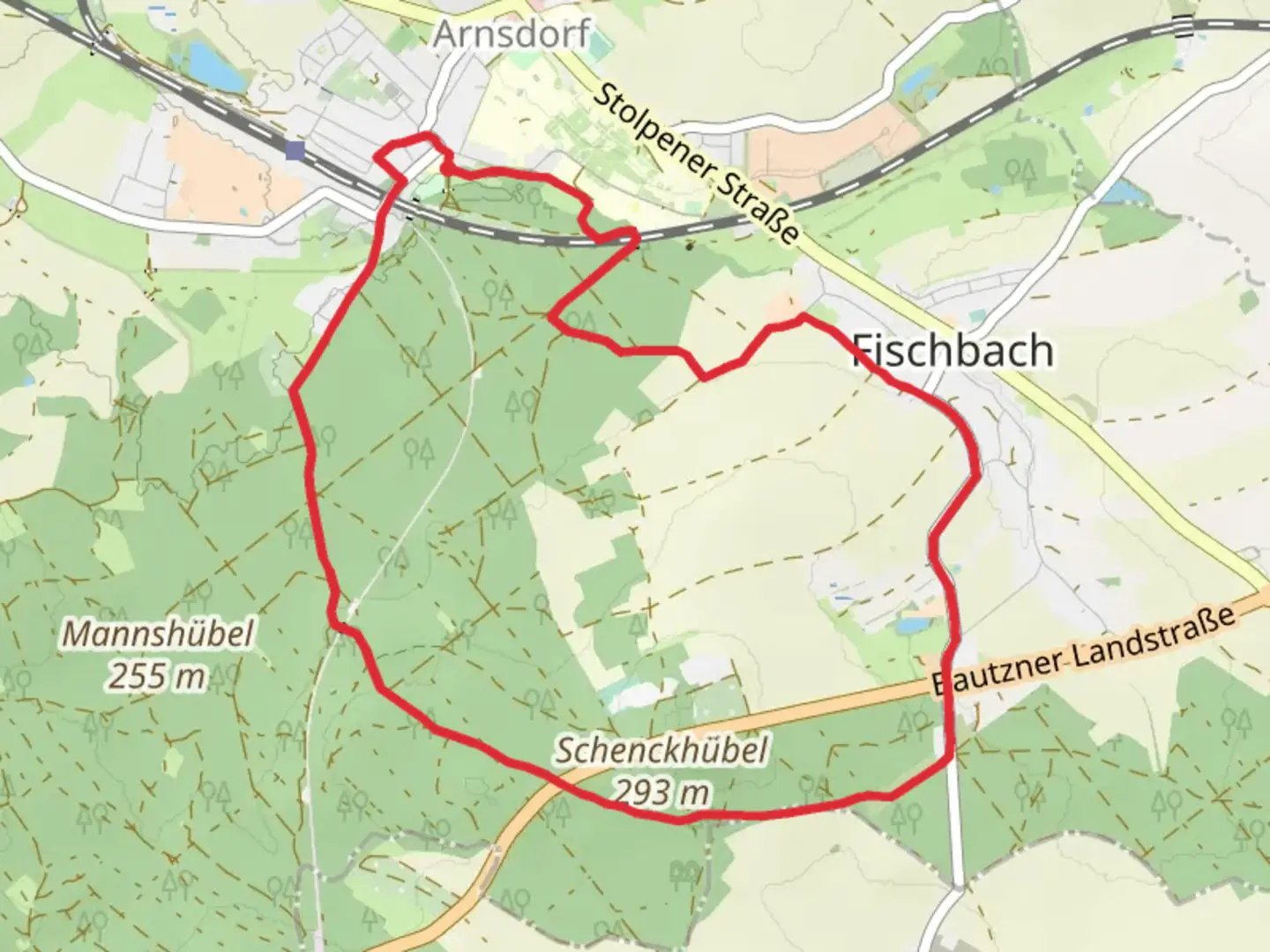 An image depicting the trail Schwanenteich via Karswald Rundweg and its surrounding area.