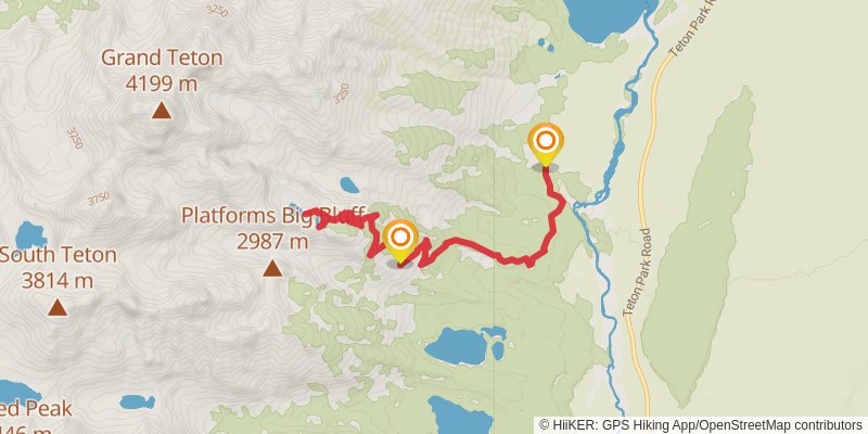 Surprise and Amphitheater Lakes Trail stage 2 Map
